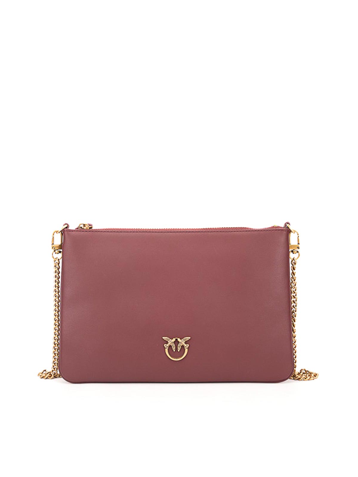 Shop Pinko Classic Flat Love Simply Bag In Gold