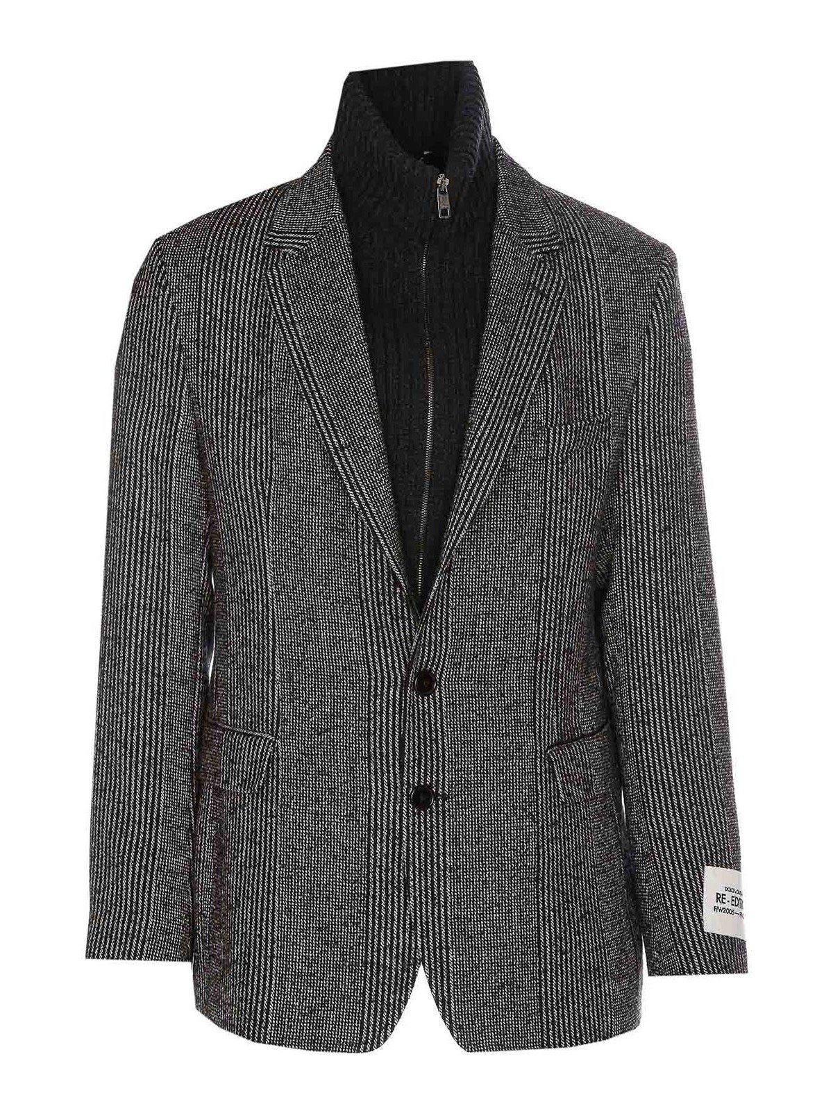Dolce & Gabbana Knitted jacket - Grey - Men|G2SU5TGG782S8030