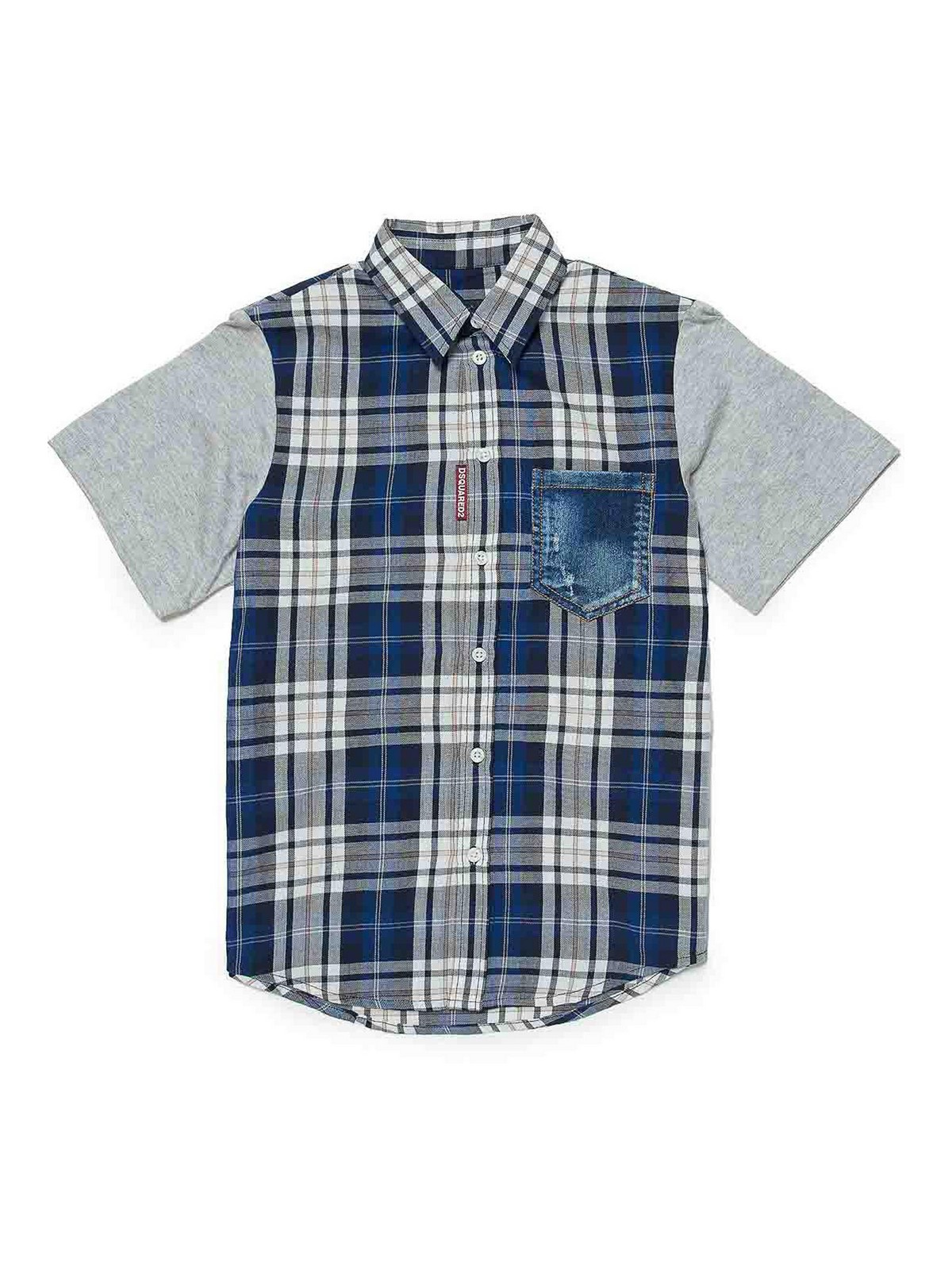 Dsquared2 Kids' Cotton Shirt In Blue