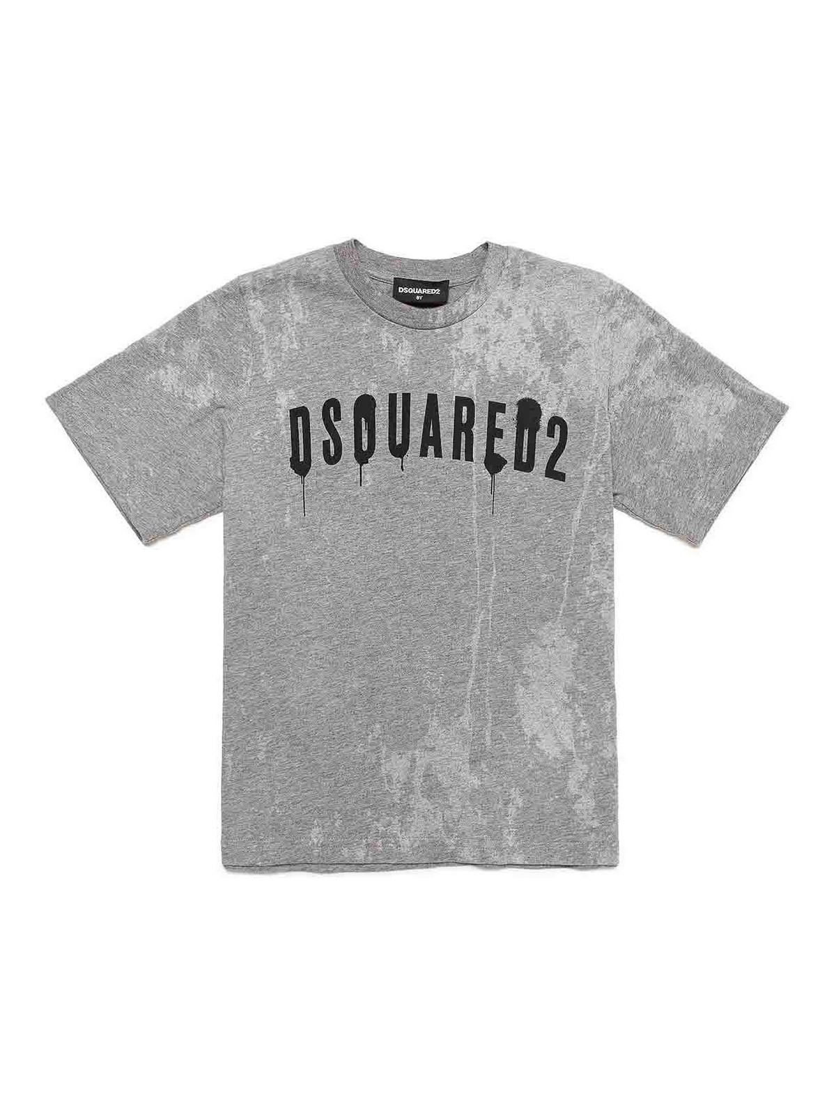 Dsquared2 Kids' Gray Half Sleeve T-shirt In Grey