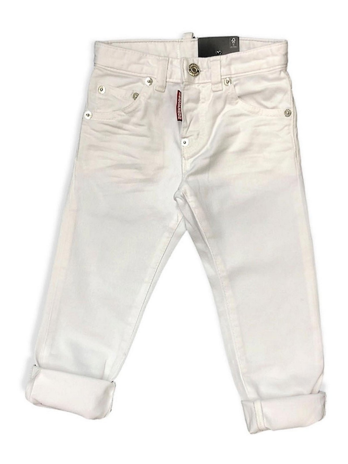 Dsquared2 Kids' 5 Pocket Trousers In White