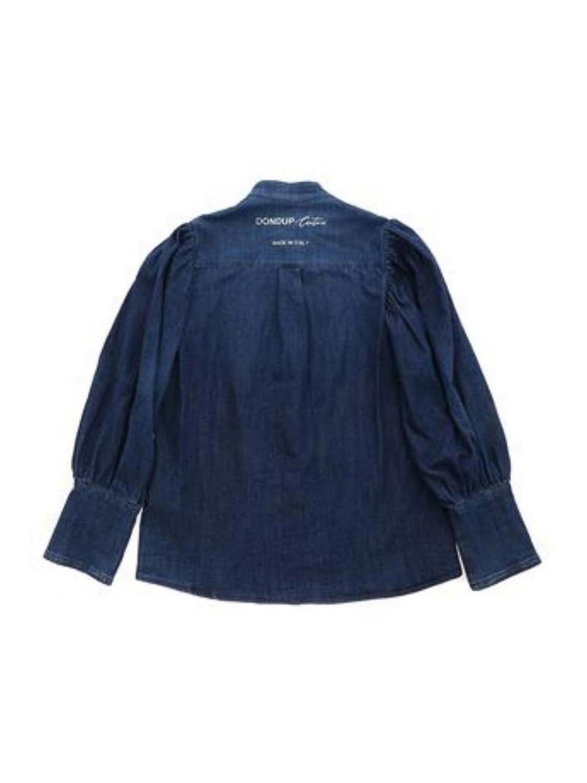 Dondup Long Cuff Denim Shirt In Blue