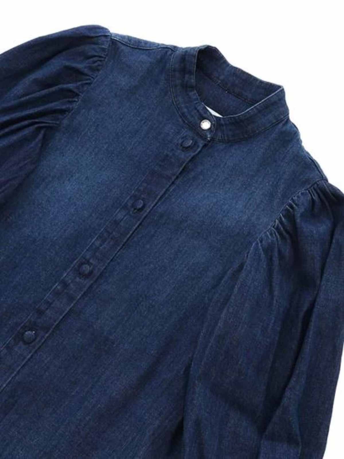 Dondup Long Cuff Denim Shirt In Blue