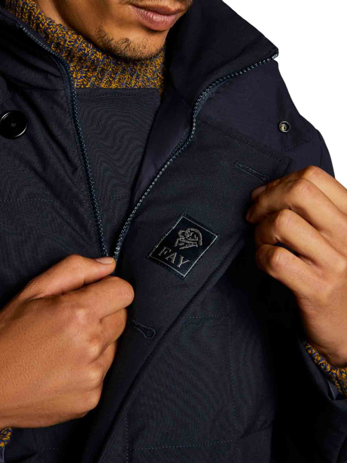 Shop Fay Padded Jacket In Blue