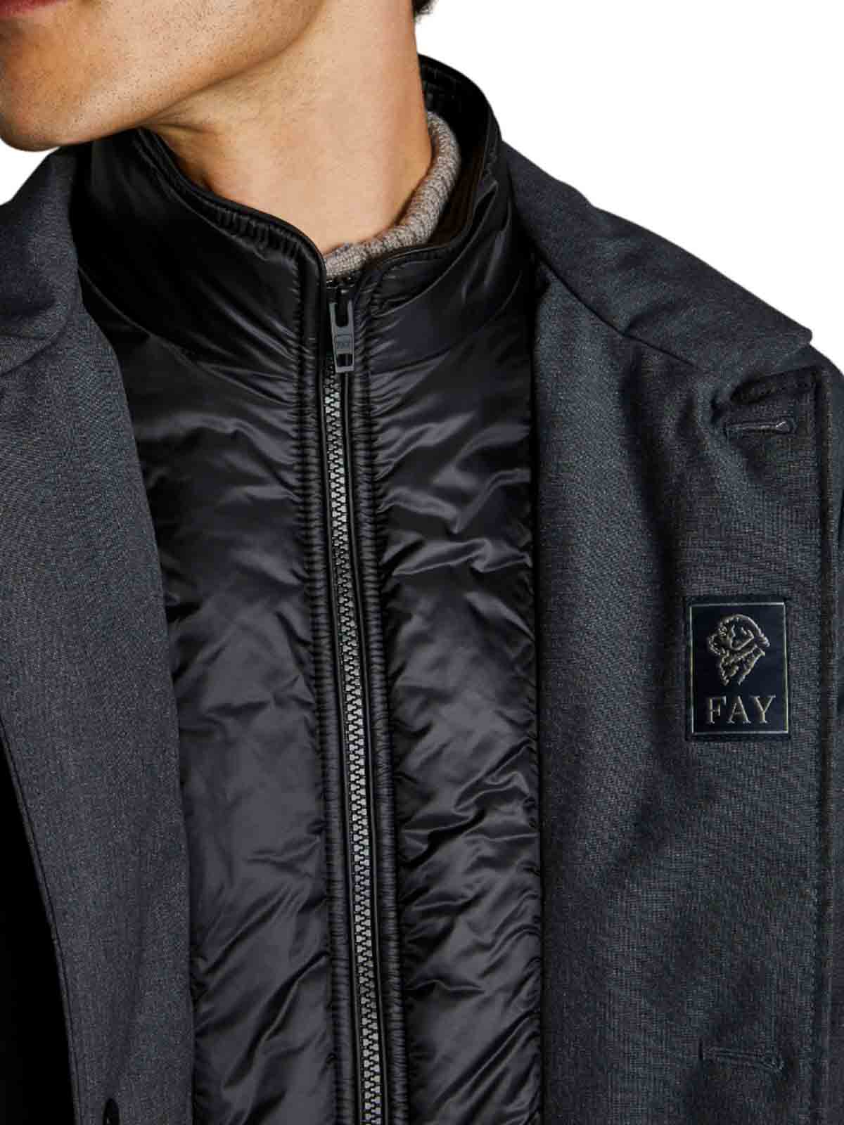 Shop Fay Quilted Coat In Grey