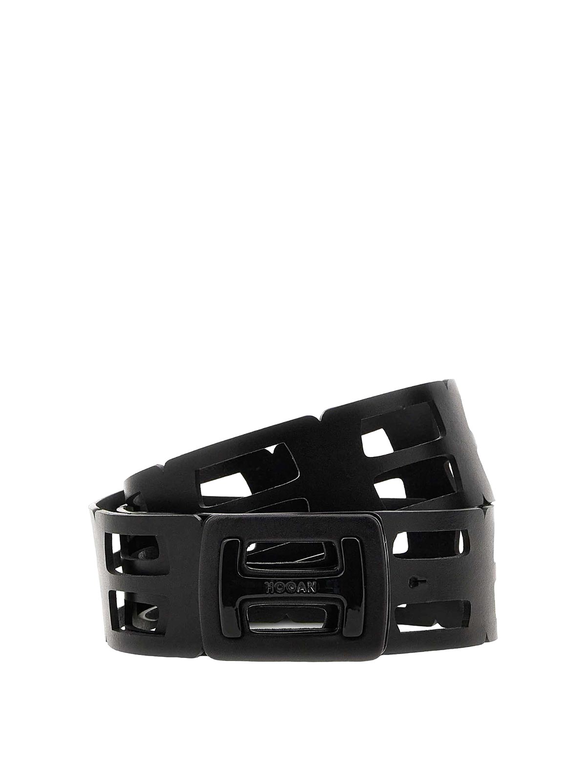 Hogan Leather Belt In Black