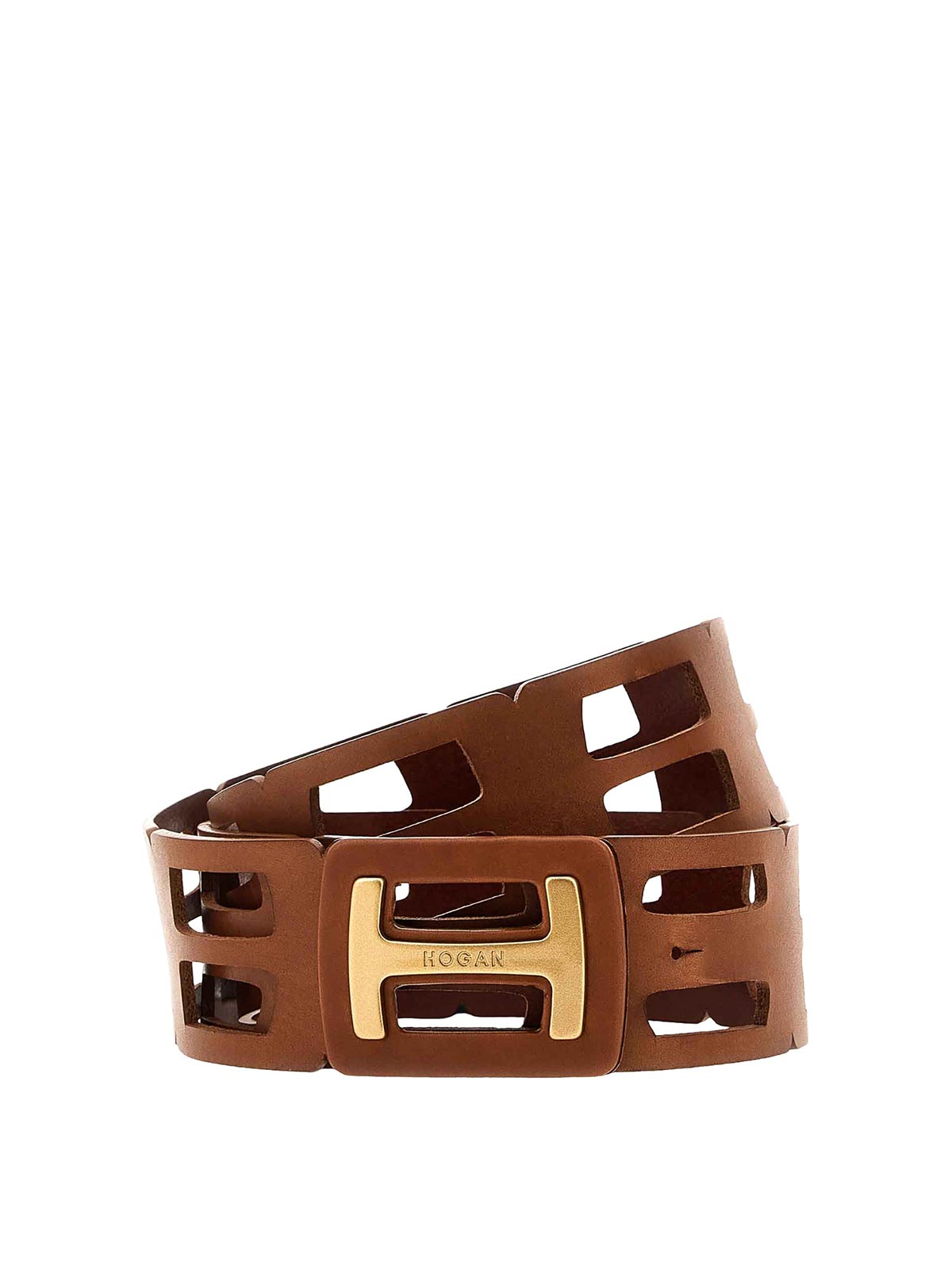 Hogan Leather Belt In Brown
