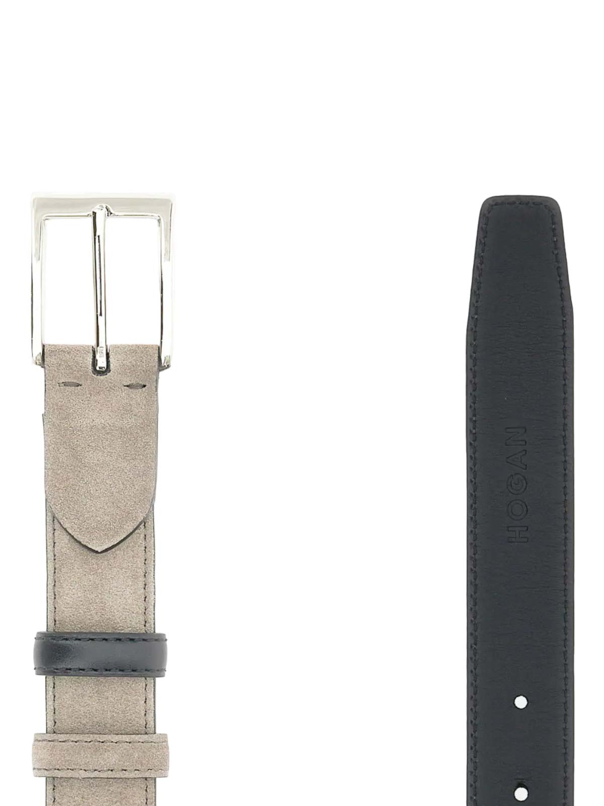 Shop Hogan Leather Belt In Grey
