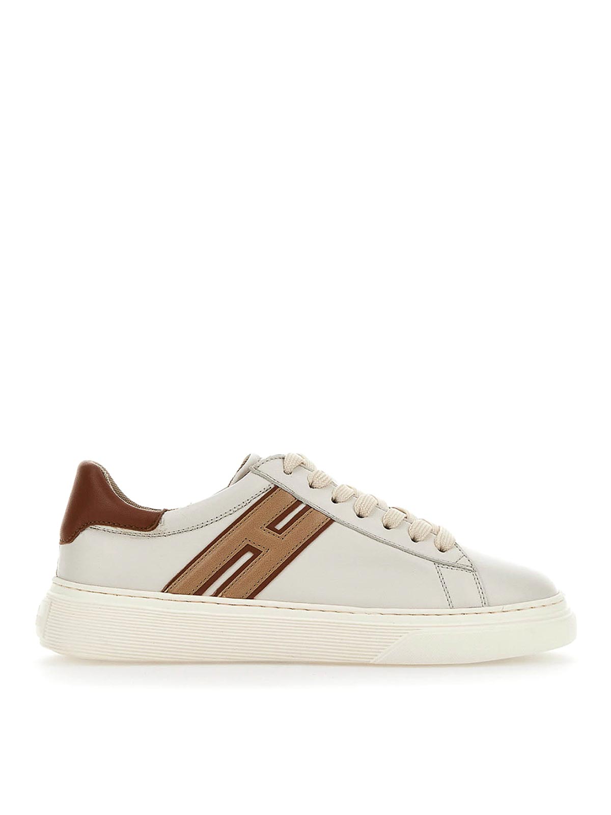 Hogan Leather Sneakers In Crema