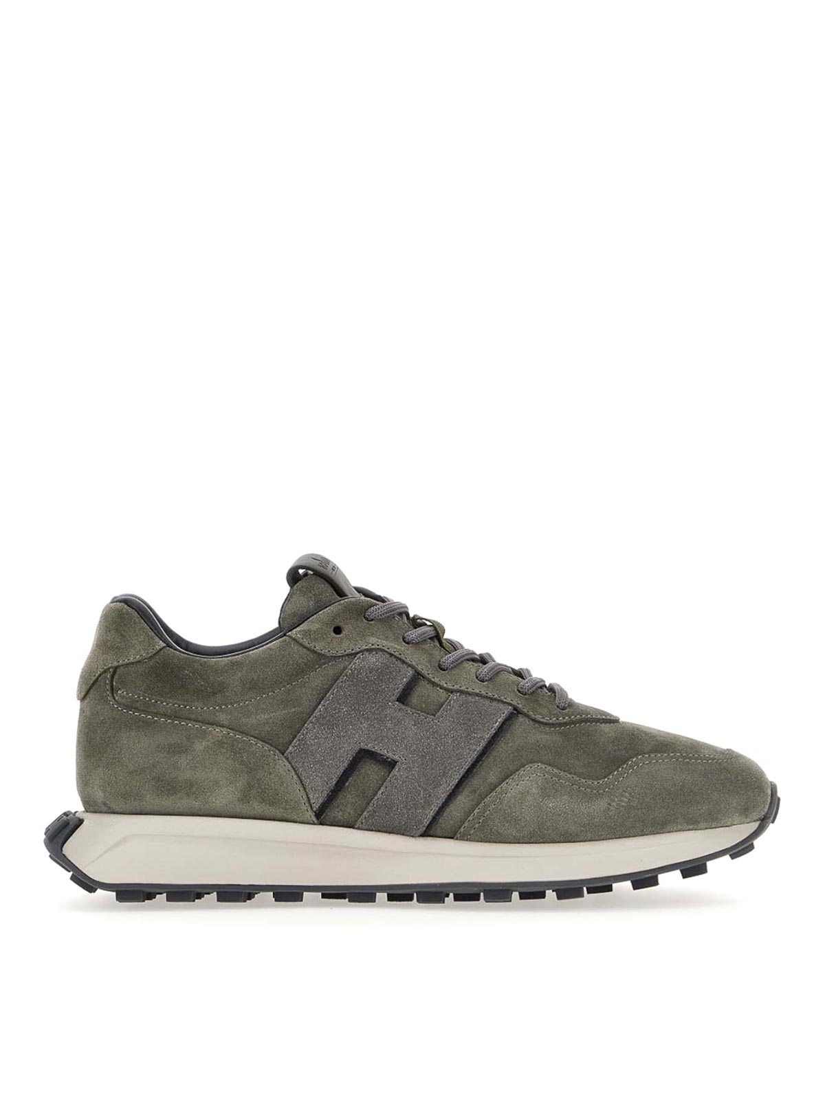 Hogan Leather Trainers In Grey