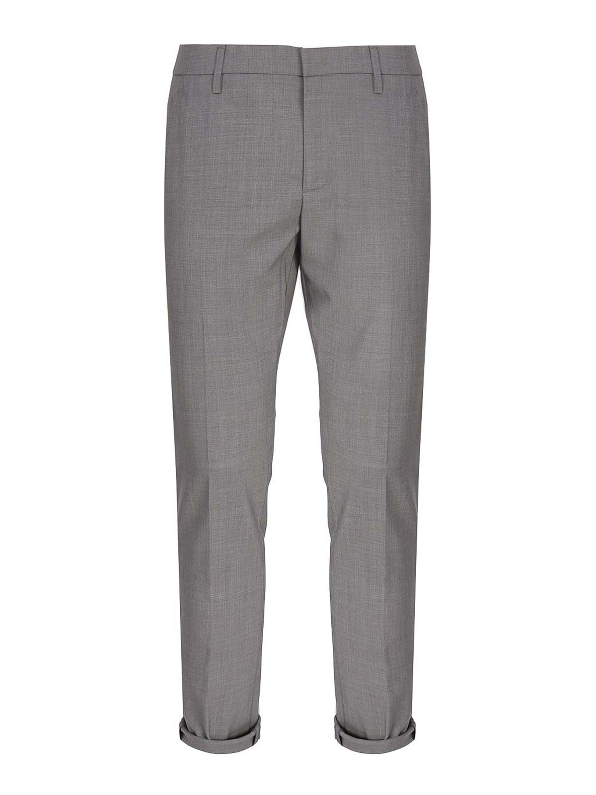Shop Dondup Straight Trousers In Grey