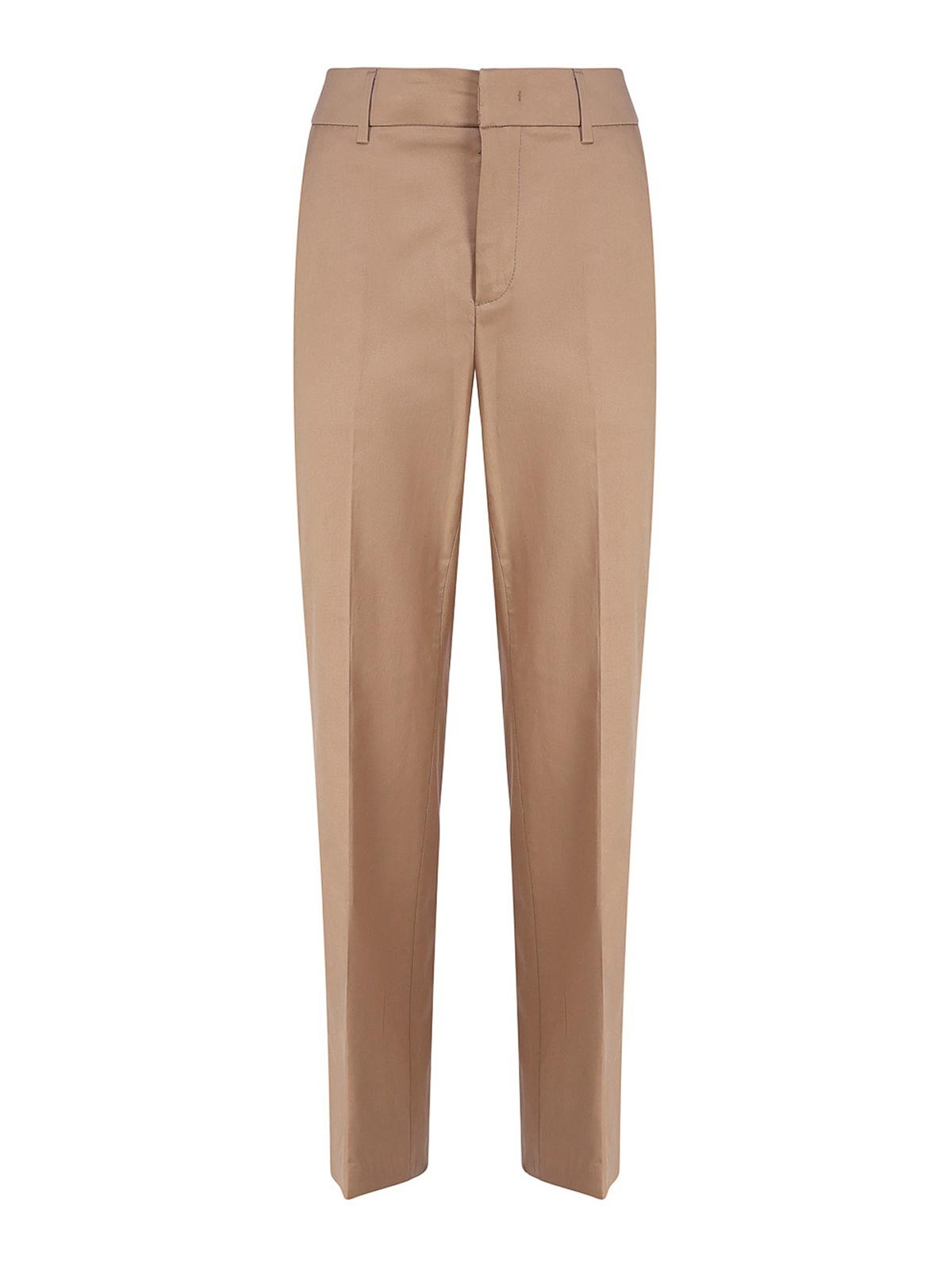 Dondup Meli 30 Inches Loose Trousers In Lyocell In Beige