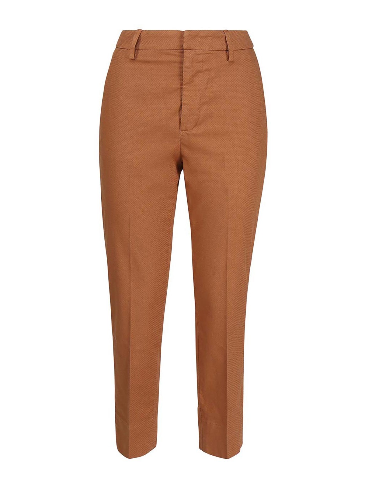 Dondup Regular Erin Trousers In Cotton In Brown