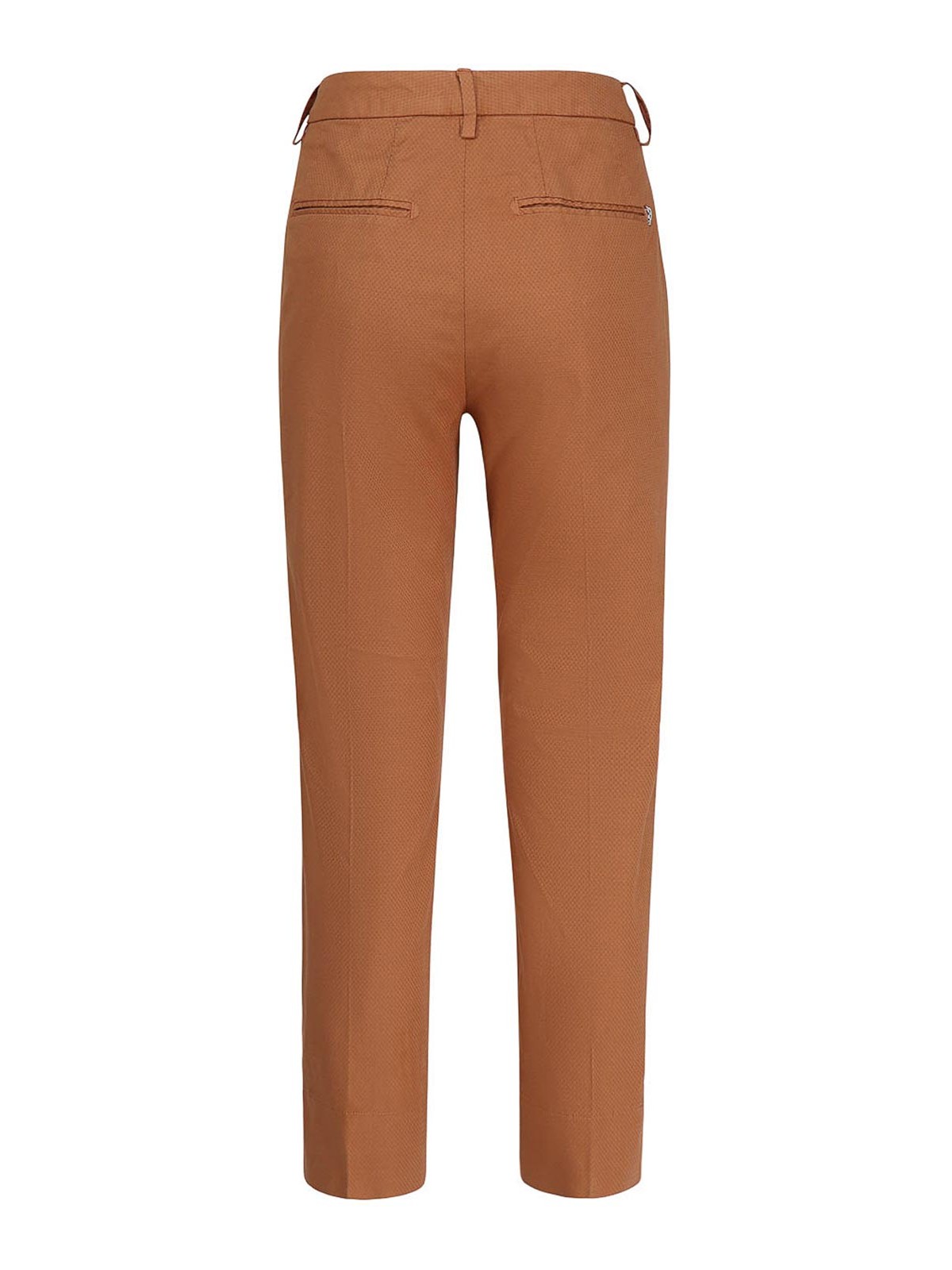 Shop Dondup Regular Erin Trousers In Cotton In Brown