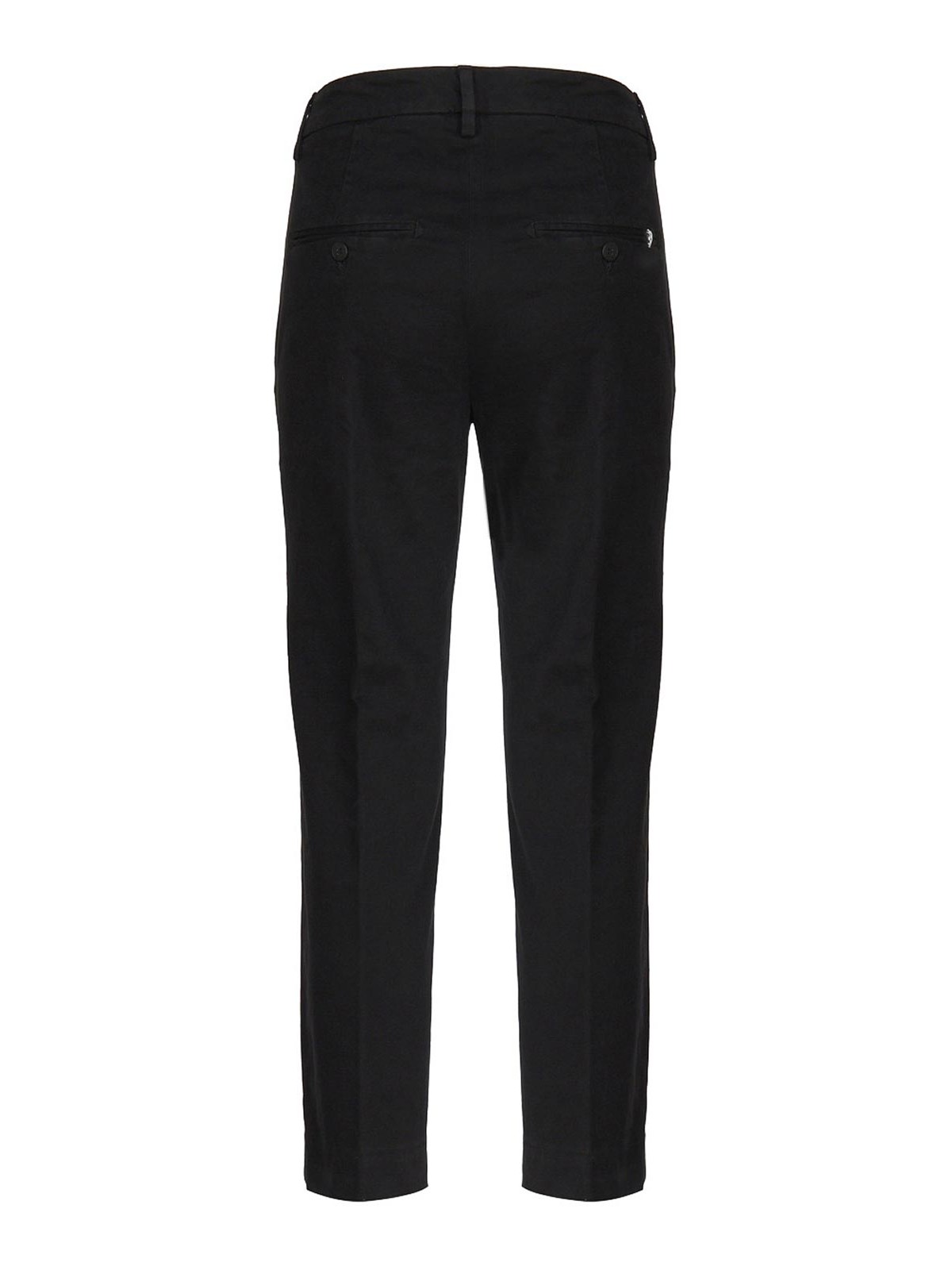 Shop Dondup Nima Loose Trousers In Cotton In Black