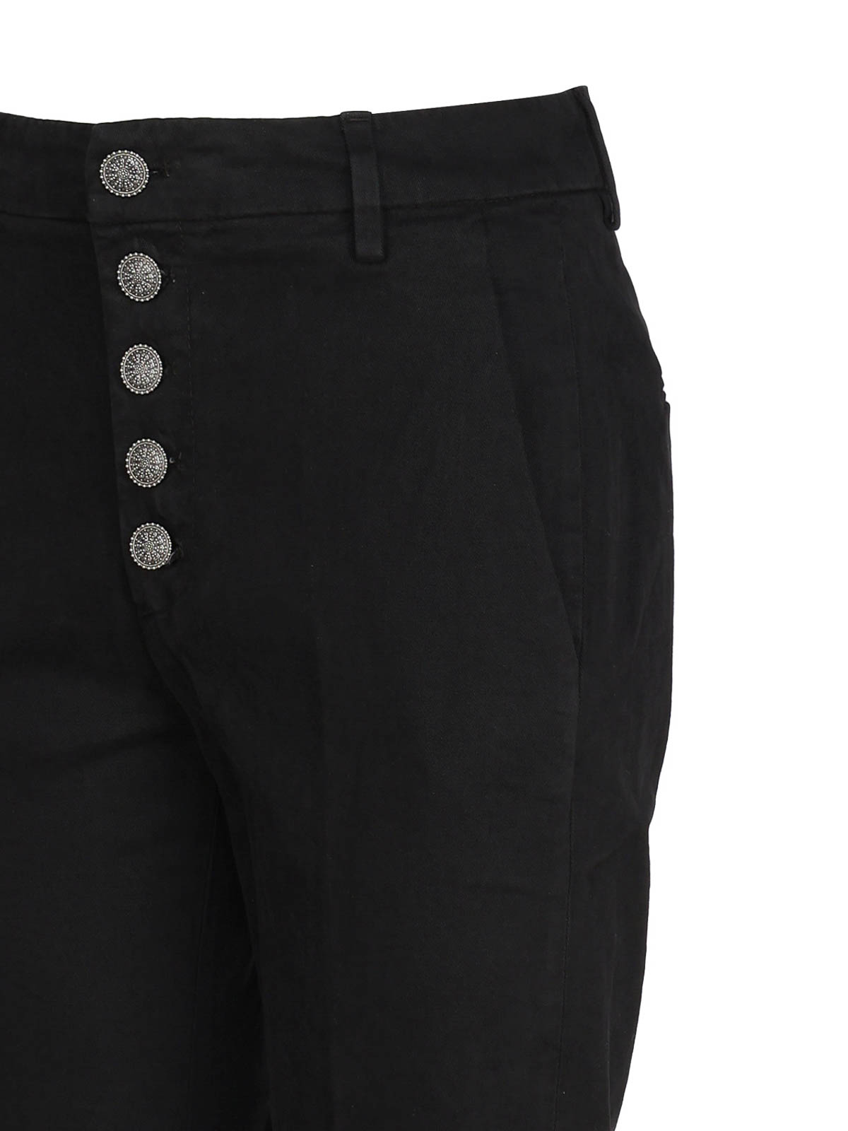 Shop Dondup Nima Loose Trousers In Cotton In Black