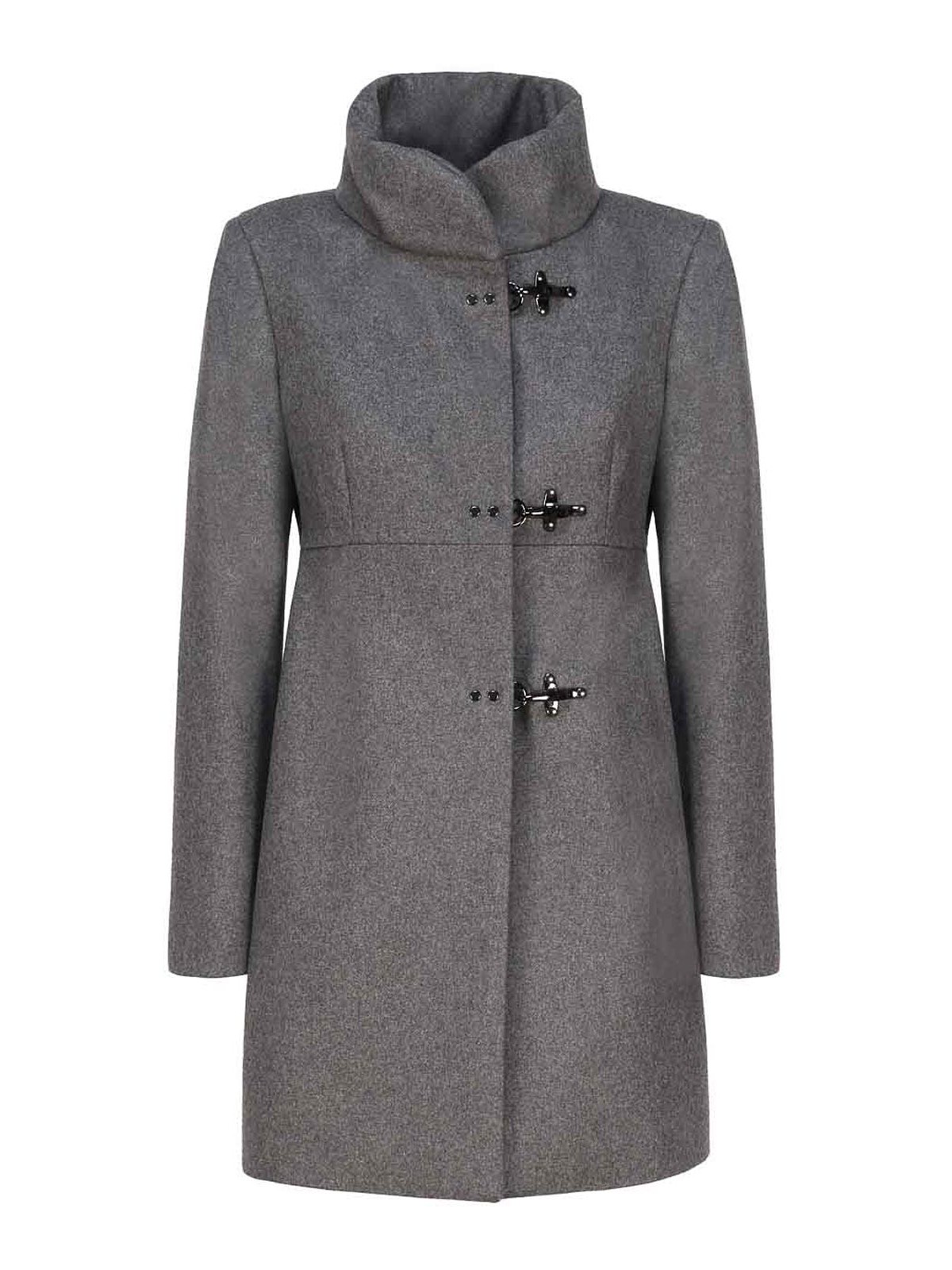 Shop Fay Grey Knee Length Coat In Dark Grey