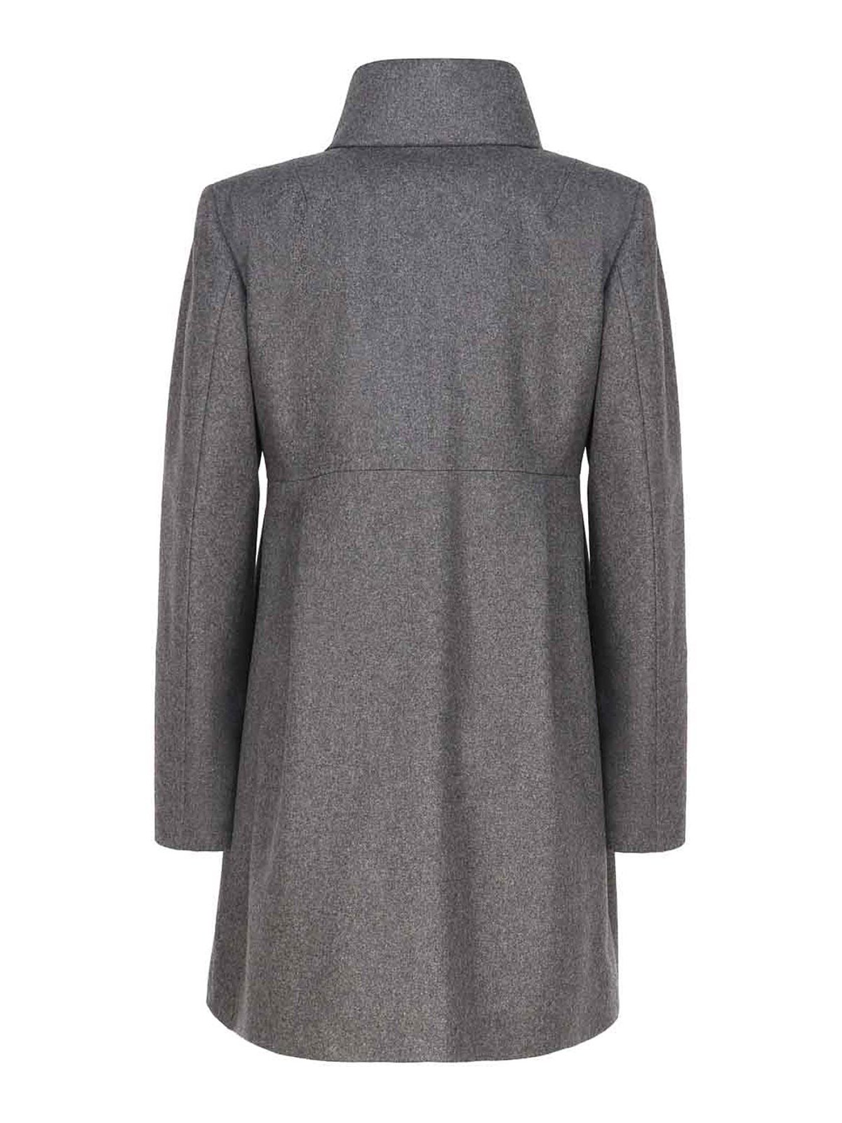 Shop Fay Grey Knee Length Coat In Dark Grey
