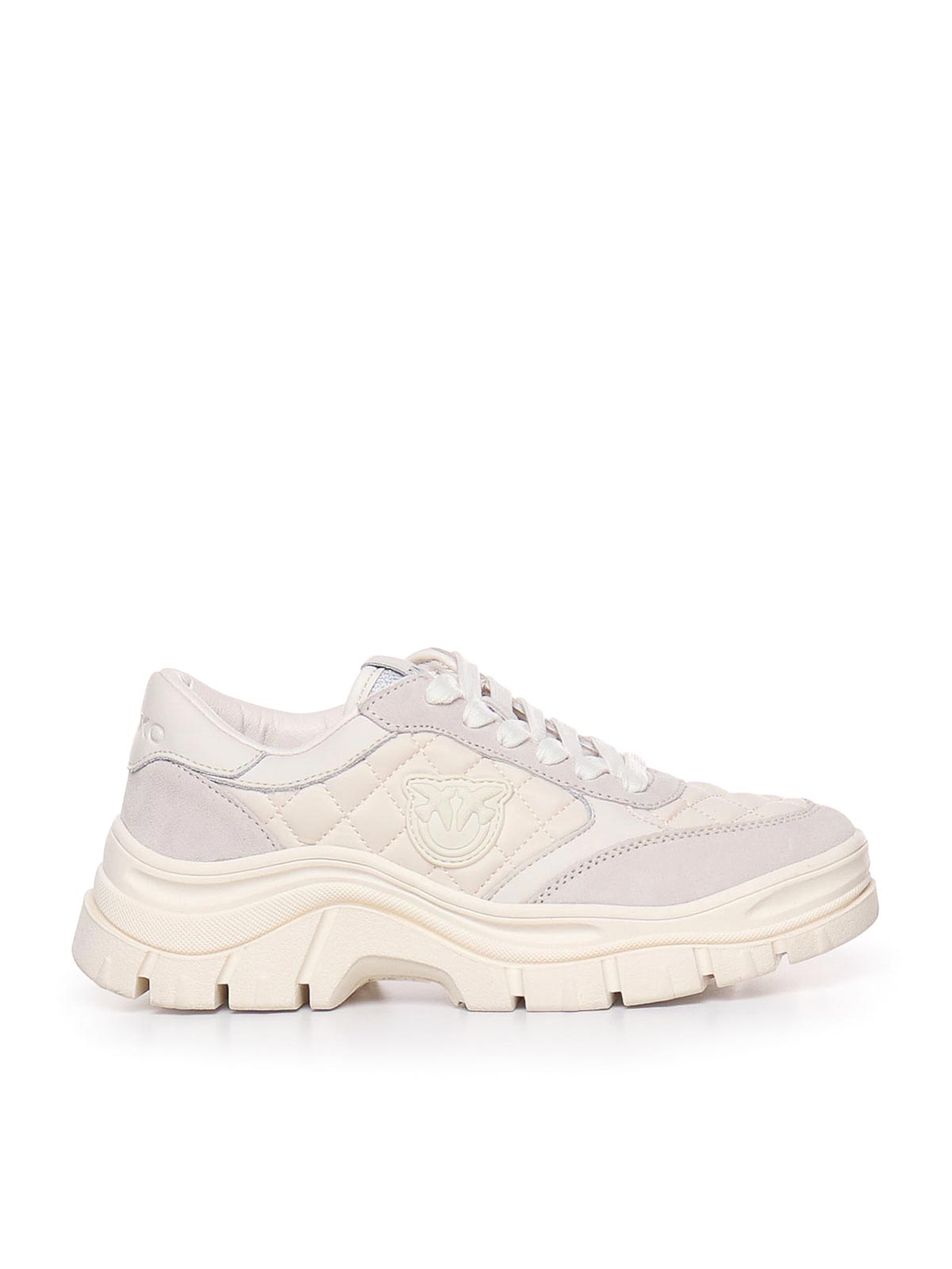Shop Pinko Leather Sneakers In White