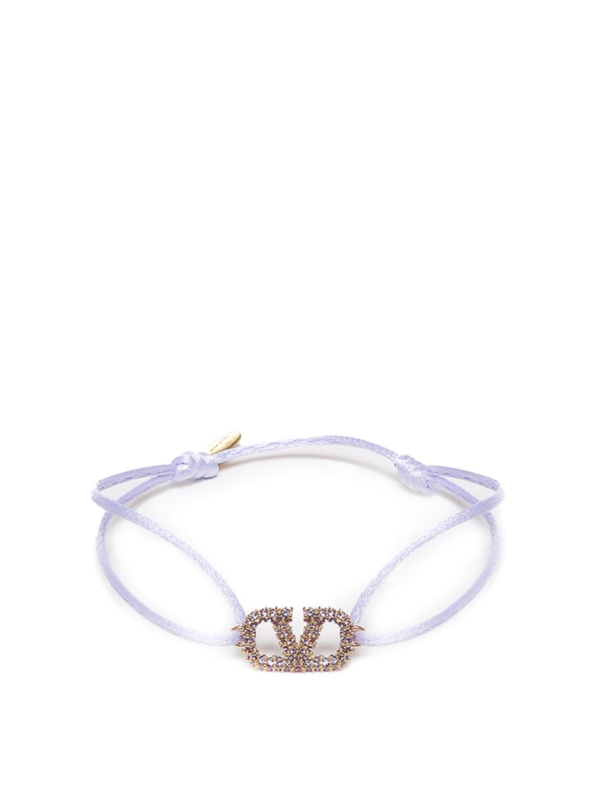 ブレスレット VALENTINO V Logo Crystal Bracelet J0F81 YAB 32W Vlogo Signature Bracelet In Cotton And Swarovski® Crystals