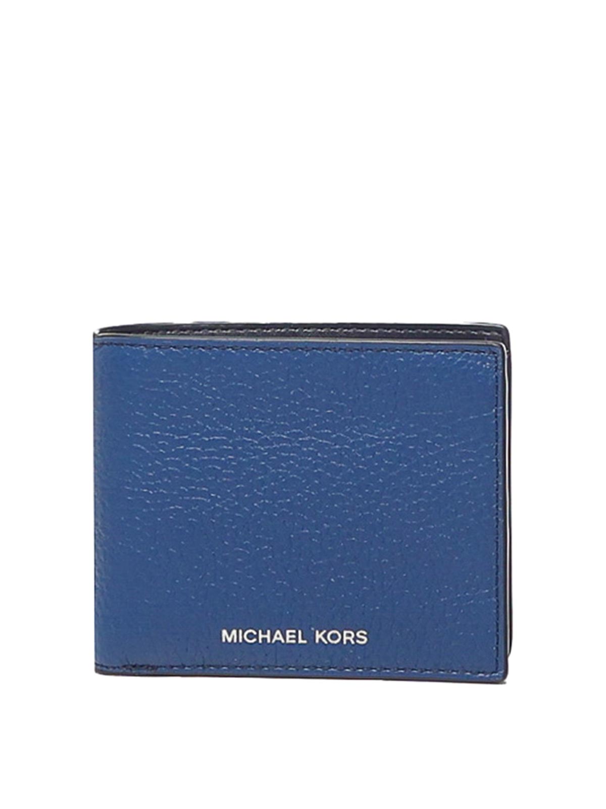 Michael Michael Kors Leather Wallet In Blue