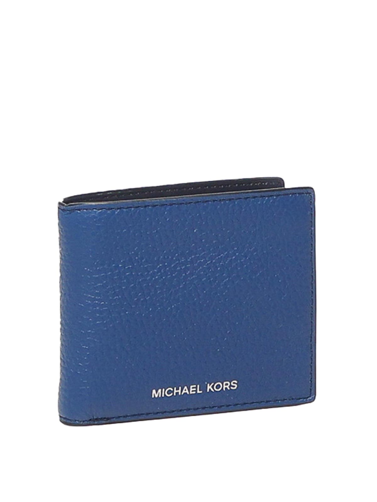Shop Michael Michael Kors Leather Wallet In Blue