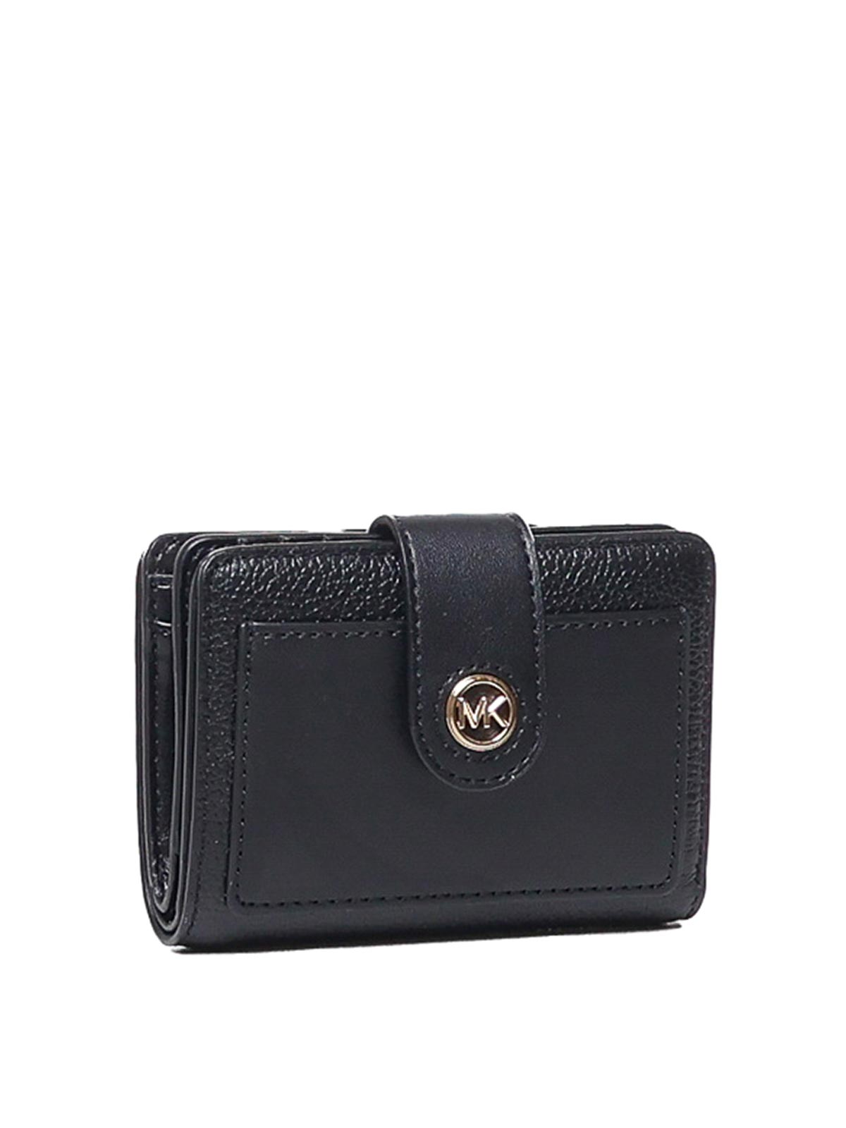 Shop Michael Michael Kors Leather Wallet In Black