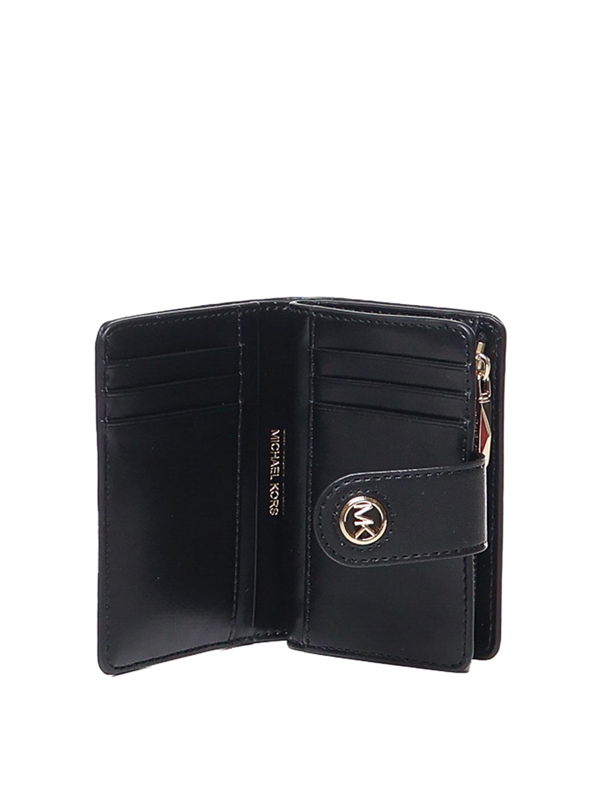 Shop Michael Michael Kors Leather Wallet In Black
