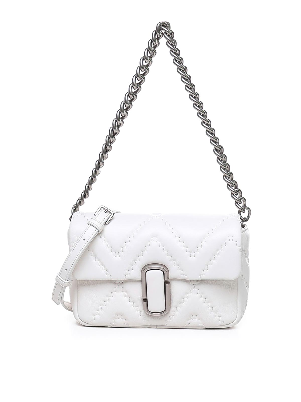 Marc Jacobs J Marc Shoulder Bag In Quilted Leather In Blanco