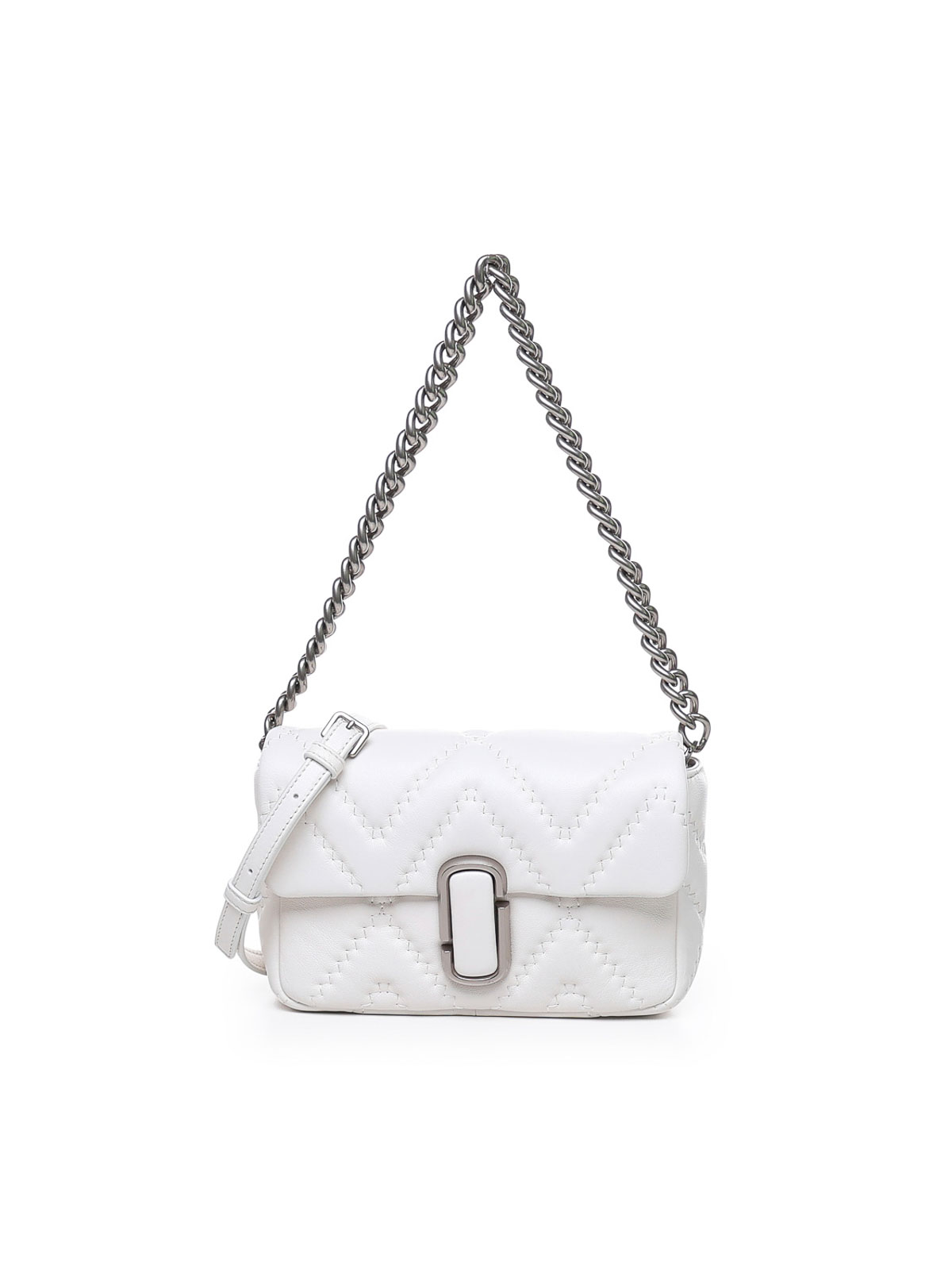 Shop Marc Jacobs J Marc Shoulder Bag In Quilted Leather In Blanco