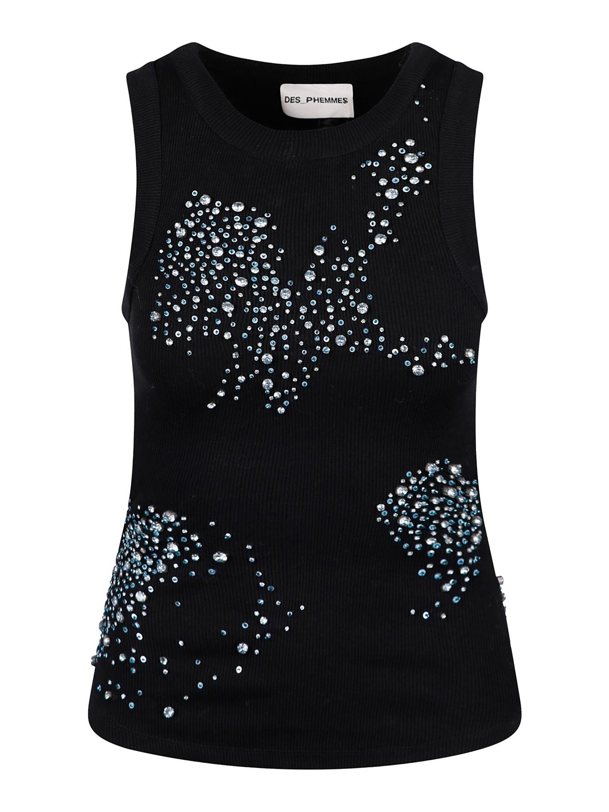 【関税込み】DES PHEMMES SHIRT WITH RHINESTONE DES PHEMMES crystal-embellished Shirt | Blue | FARFETCH JO