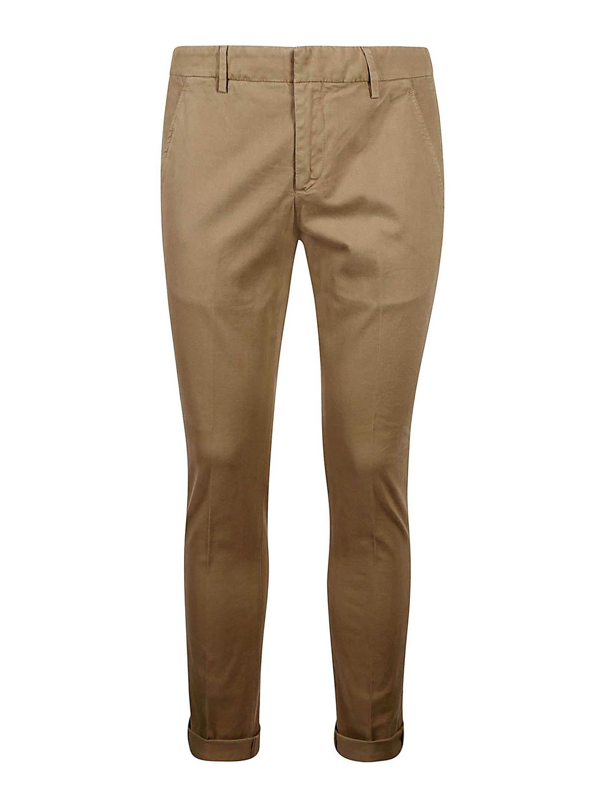 Shop Dondup Slim Chino Trousers In Beige