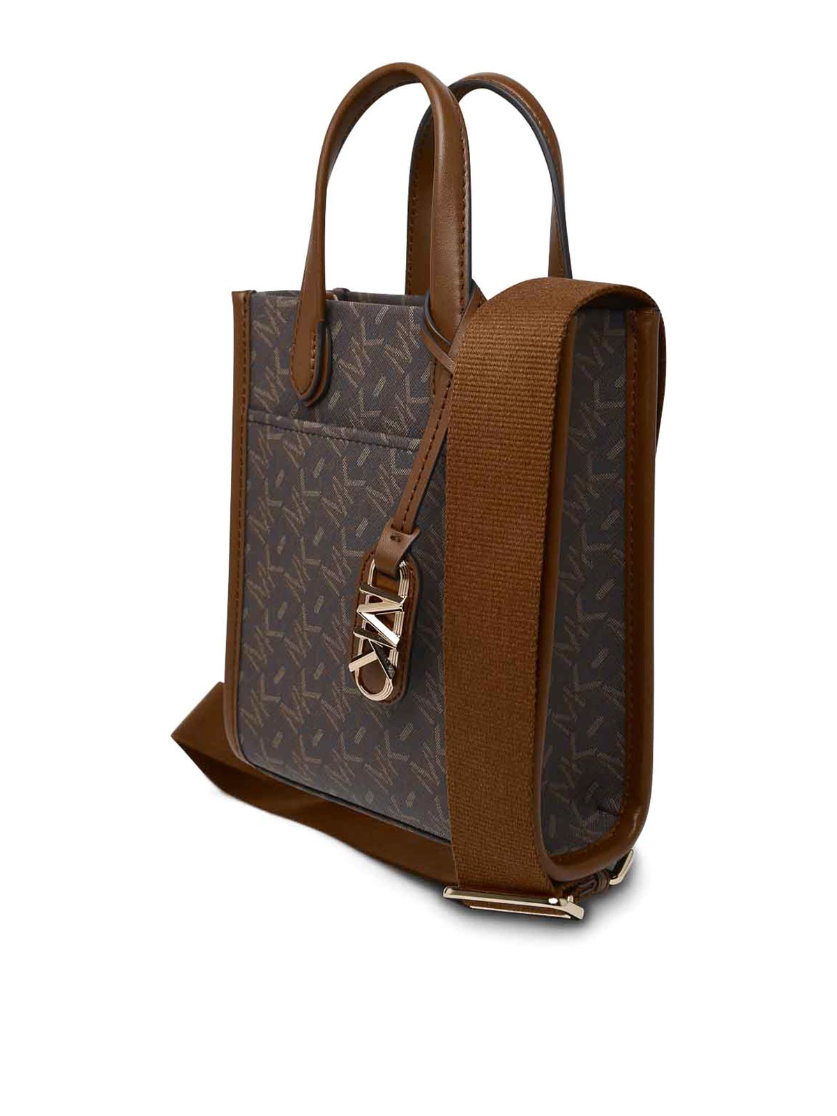 Shop Michael Kors Monogrammed Bag In Brown