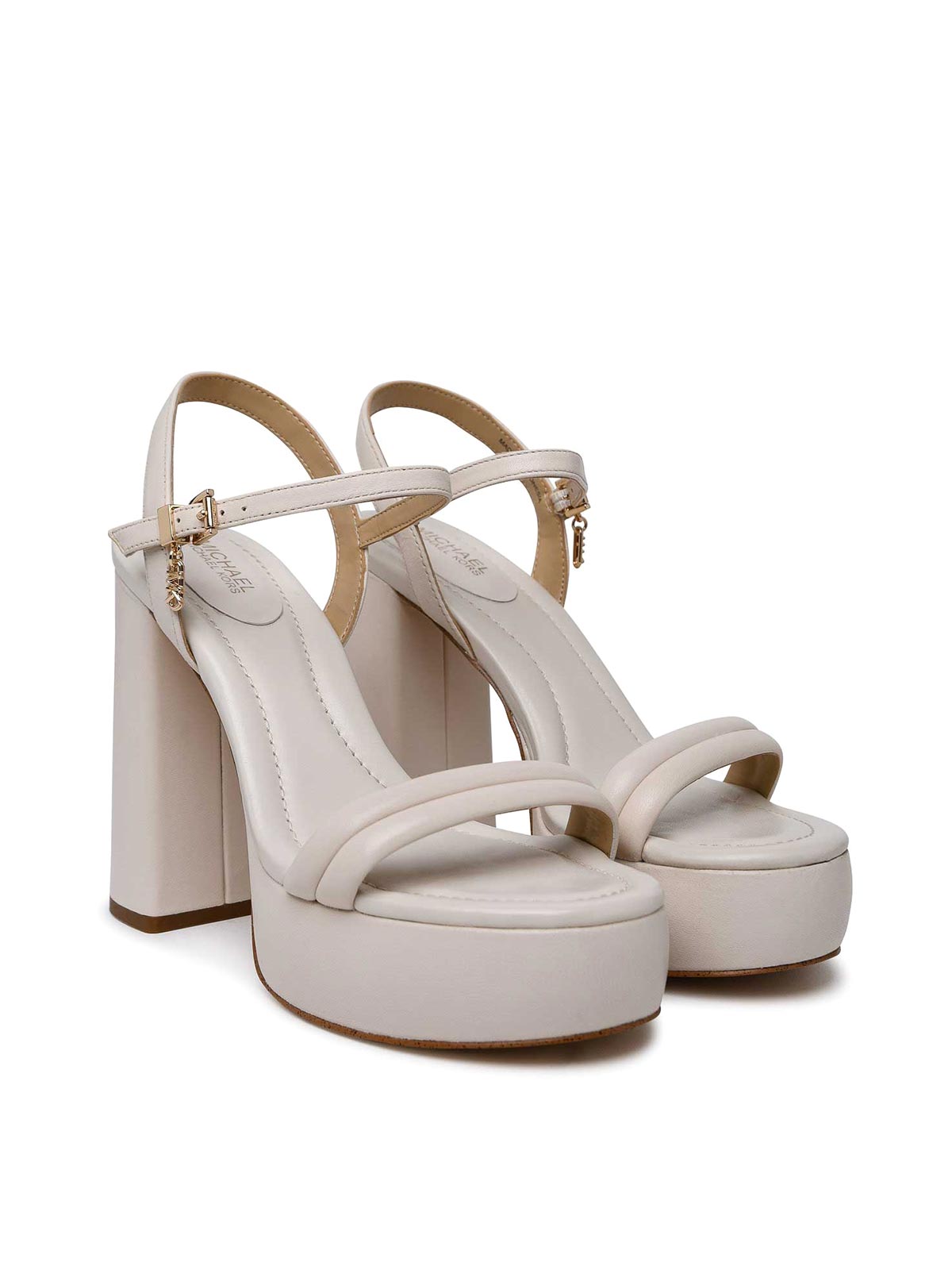 Shop Michael Kors Lavced Sandals In Cream