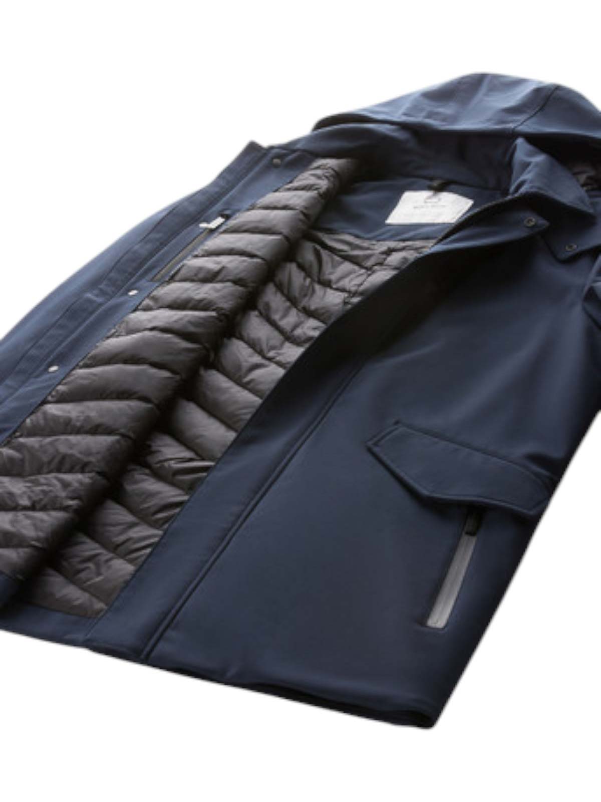 Woolrich Hooded Padded Jacket In Blue