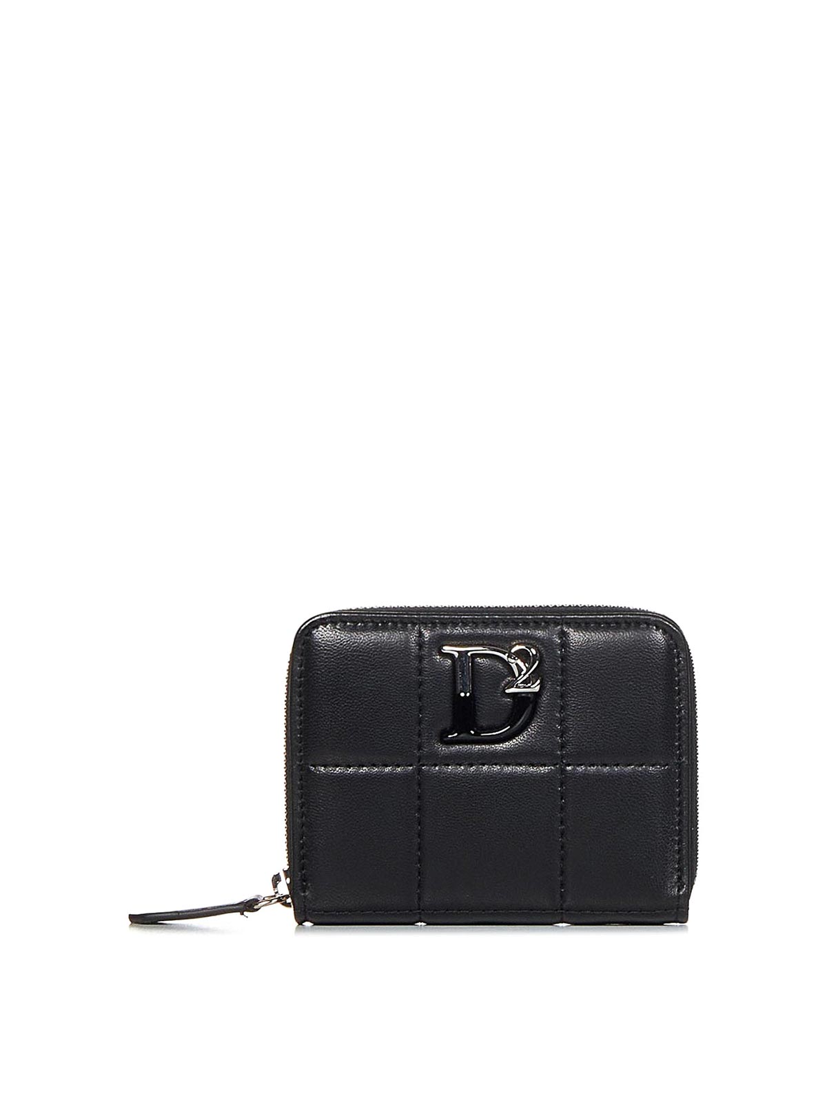 Dsquared2 Quilted Zipped Wallet In Black