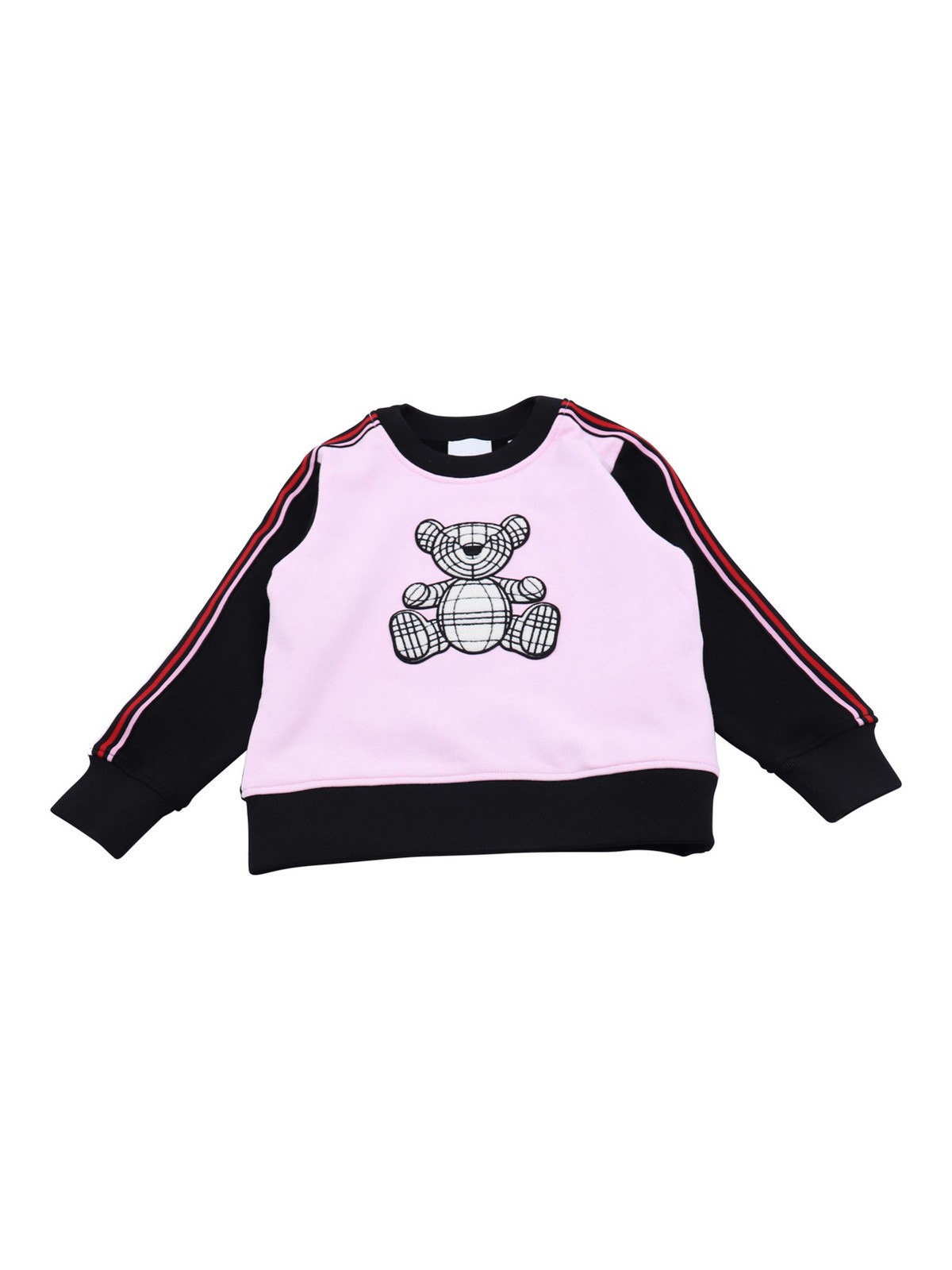 Burberry Kids' Pale Candy Pink Cotton Bear Sweatshirt In Multicolour