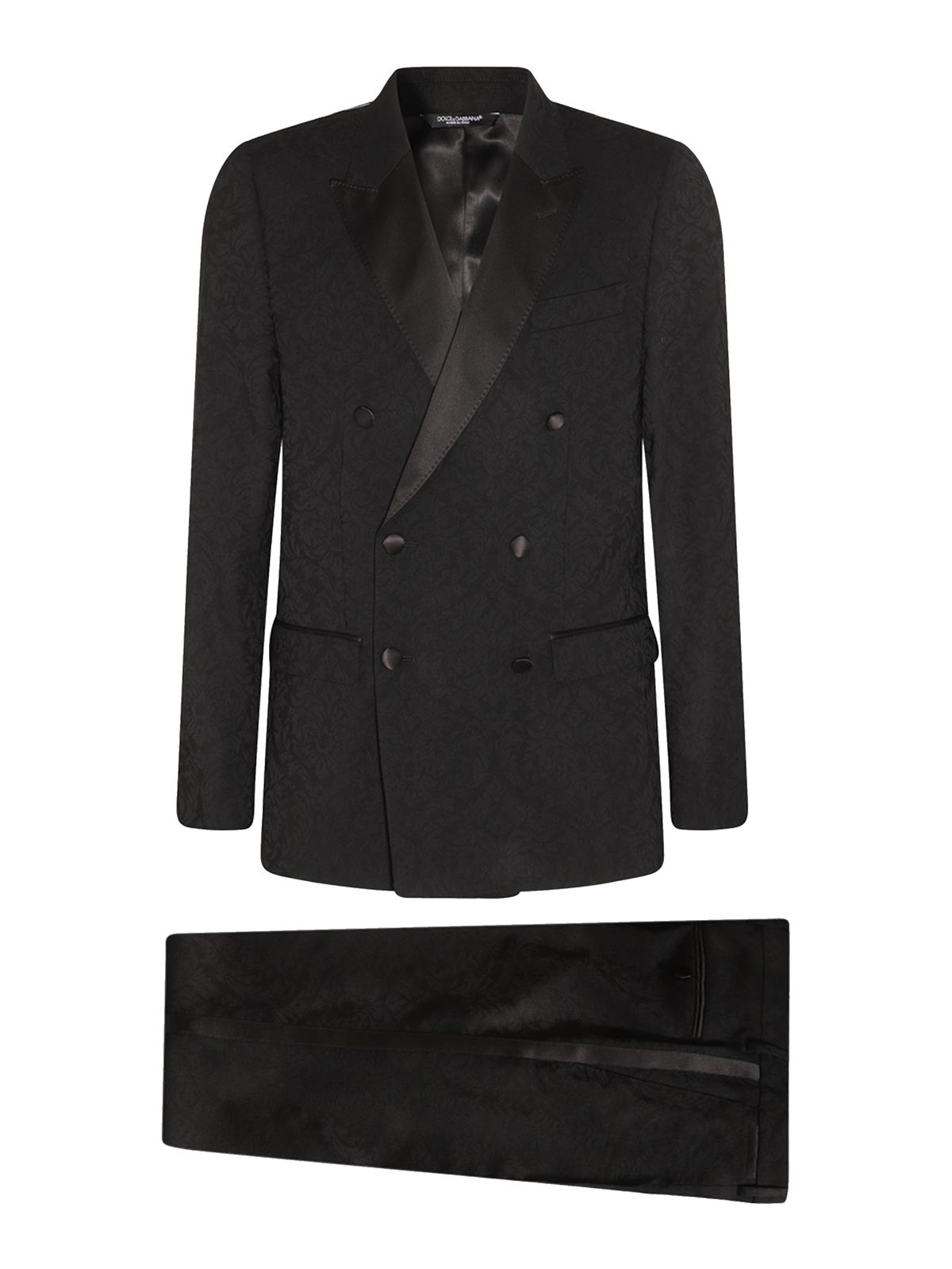 Shop Dolce & Gabbana Black Wool And Silk Blend Two Piece Suit