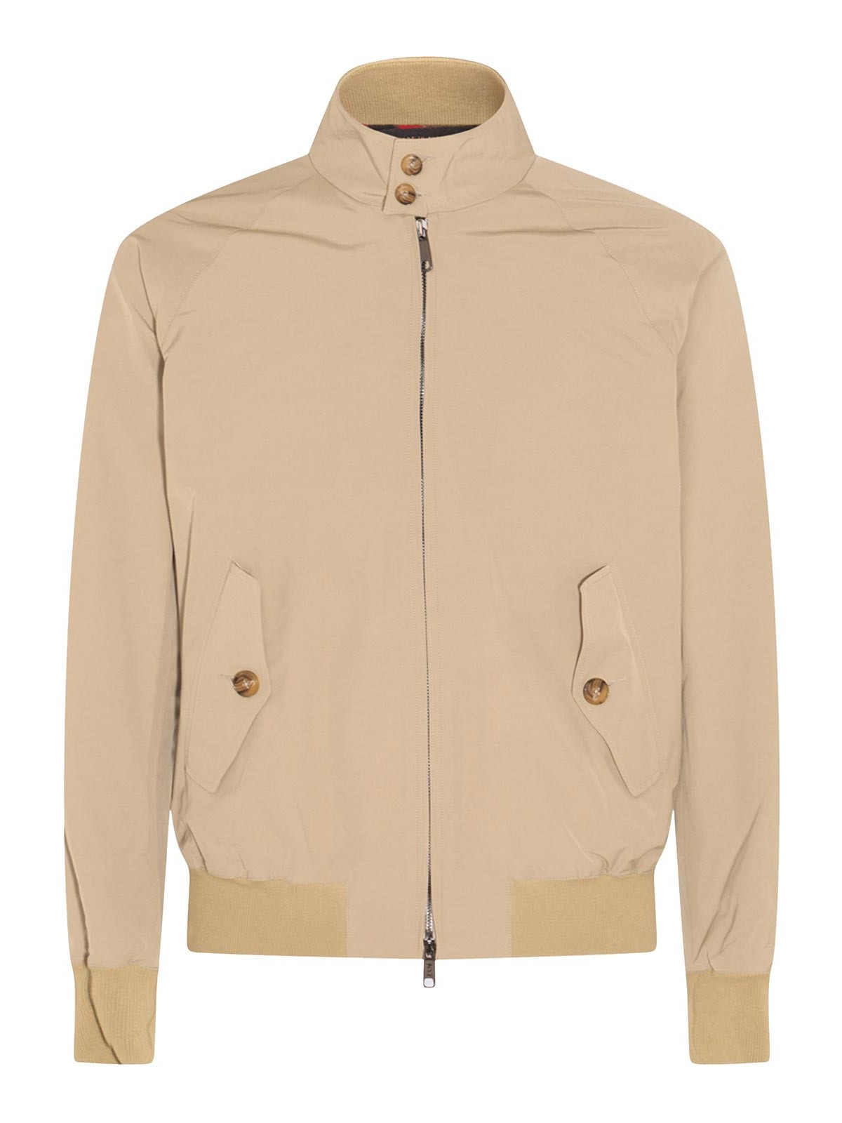 Shop Baracuta Natural Cotton Blend Casual Jacket In Beis