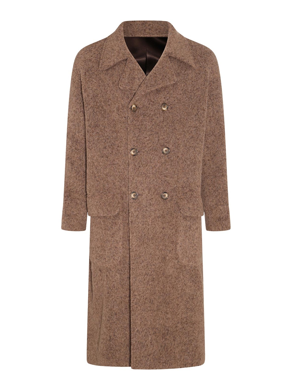 Shop Dolce & Gabbana Brown Wool Coat In Beige