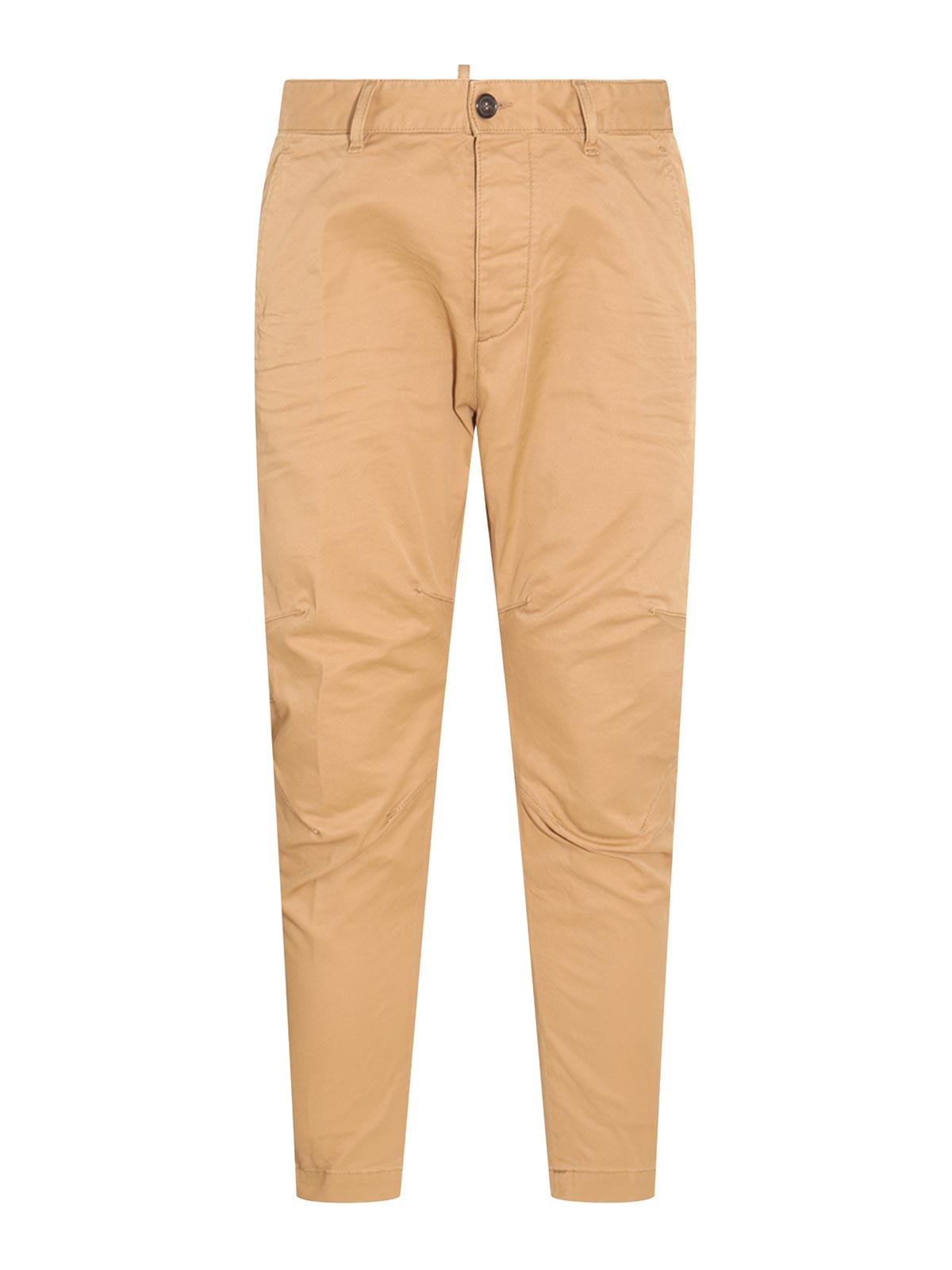 Shop Dsquared2 Light Brown Cotton Blend Trousers