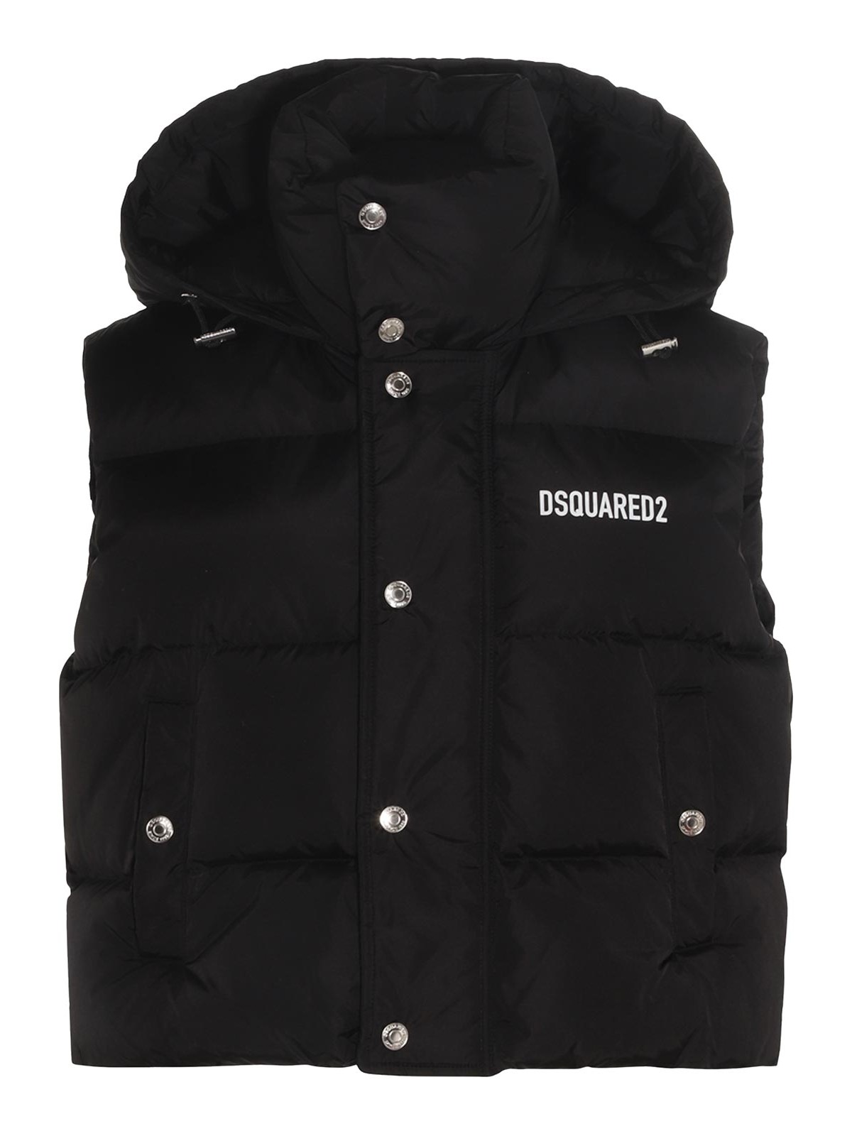 DSQUARED2 BLACK PUFFER VEST DOWN JACKET
