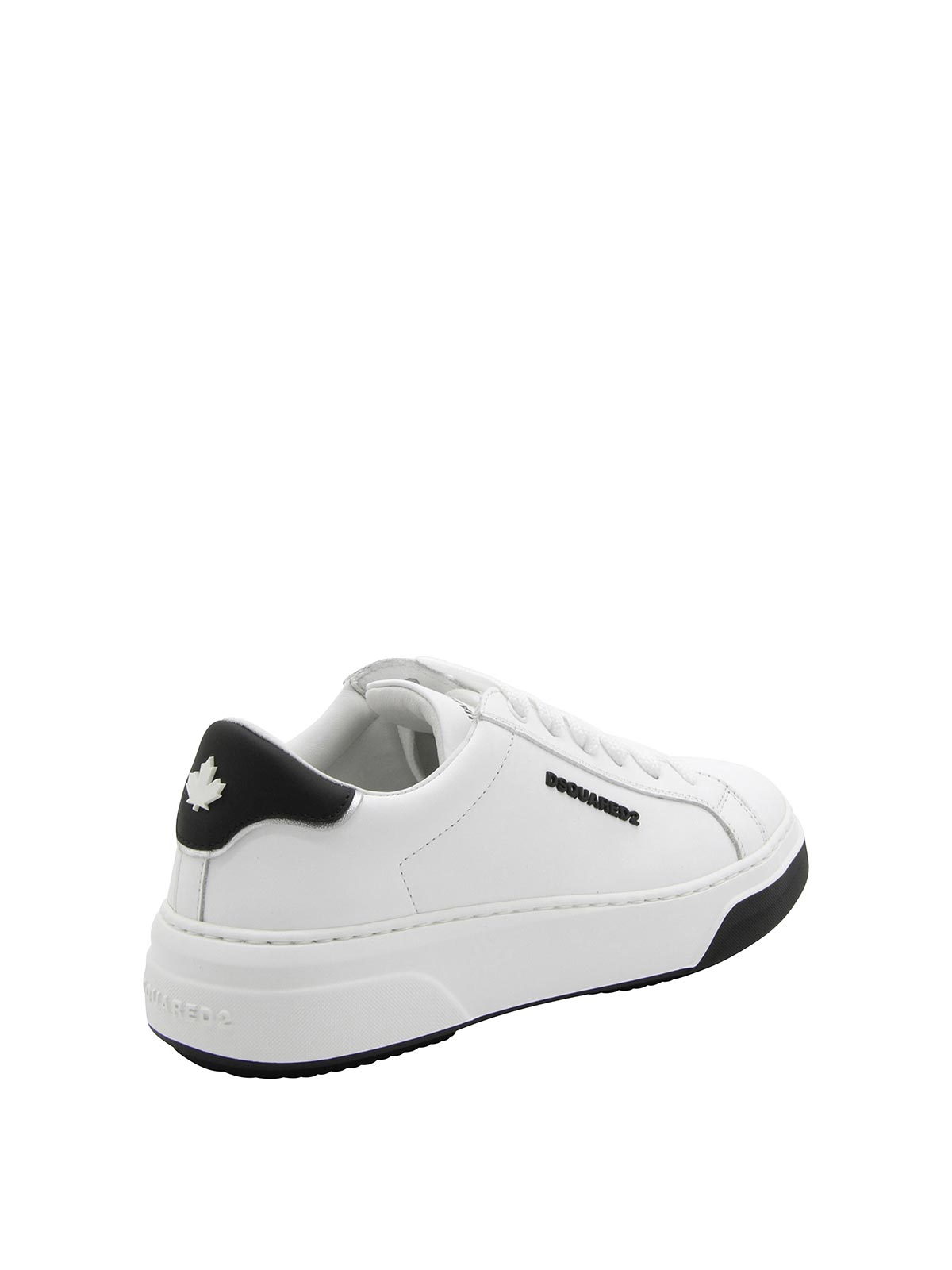 Dsquared2 White and black leather sneakers|SNW025401506948M072