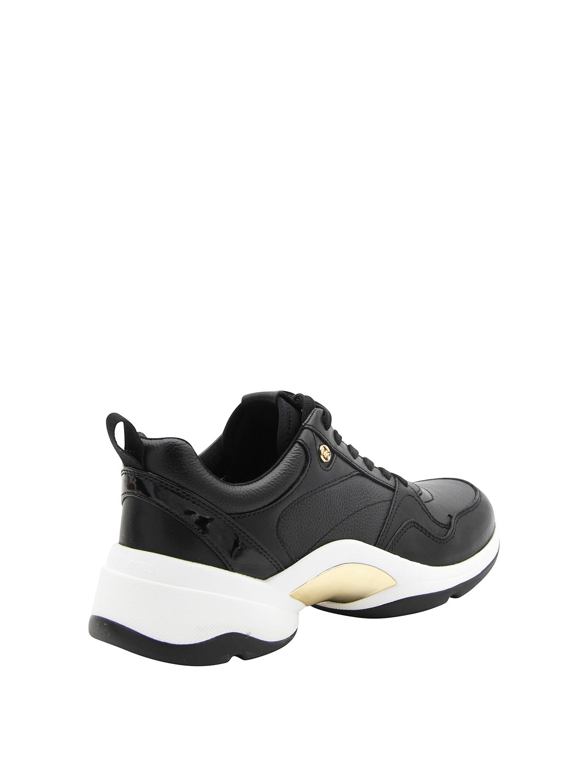 Shop Michael Michael Kors Black Leather Orion Trainer Sneakers