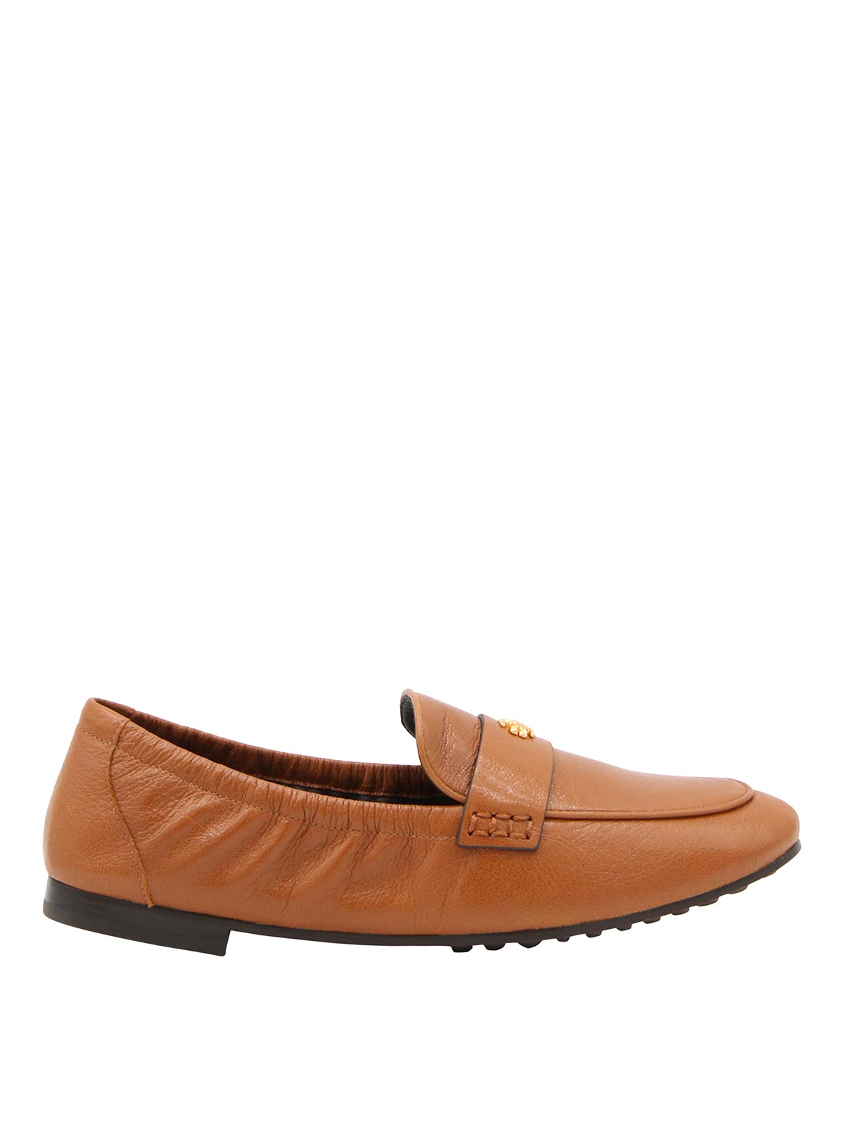 Tory Burch Camel Brown Leather Double T Loafers
