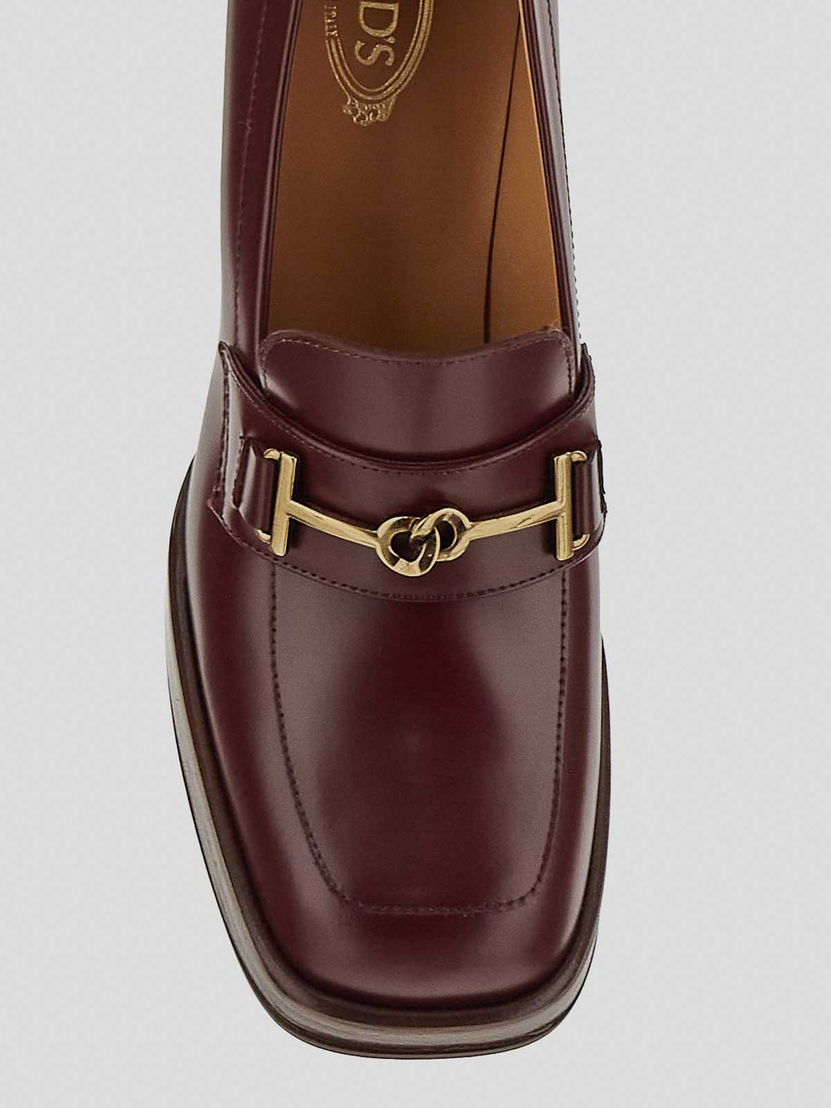 Shop Tod's Heeled Loafers In Burdeos
