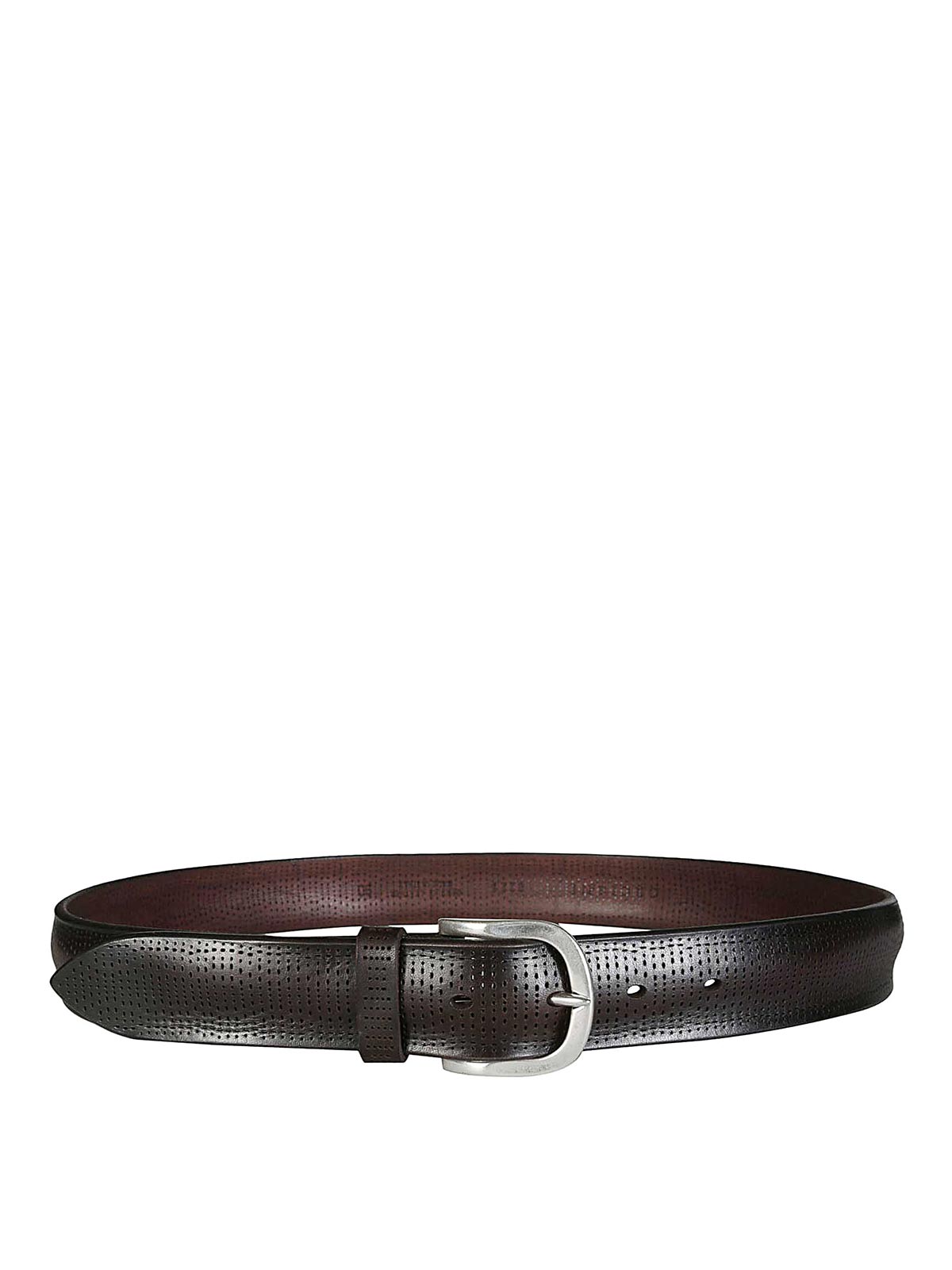 Shop Orciani Perforated Belt H35 In Marrón Oscuro