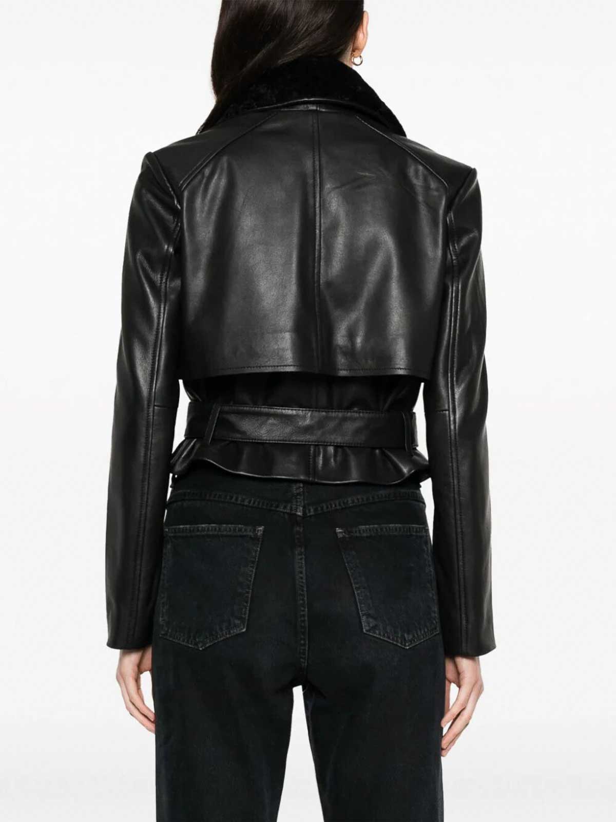 即日発送 pinko　革ジャケット Nappa leather biker jacket PINKO → Shop Online