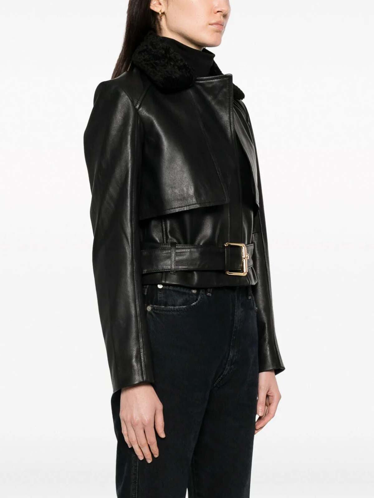 Pinko leather jacket best sale