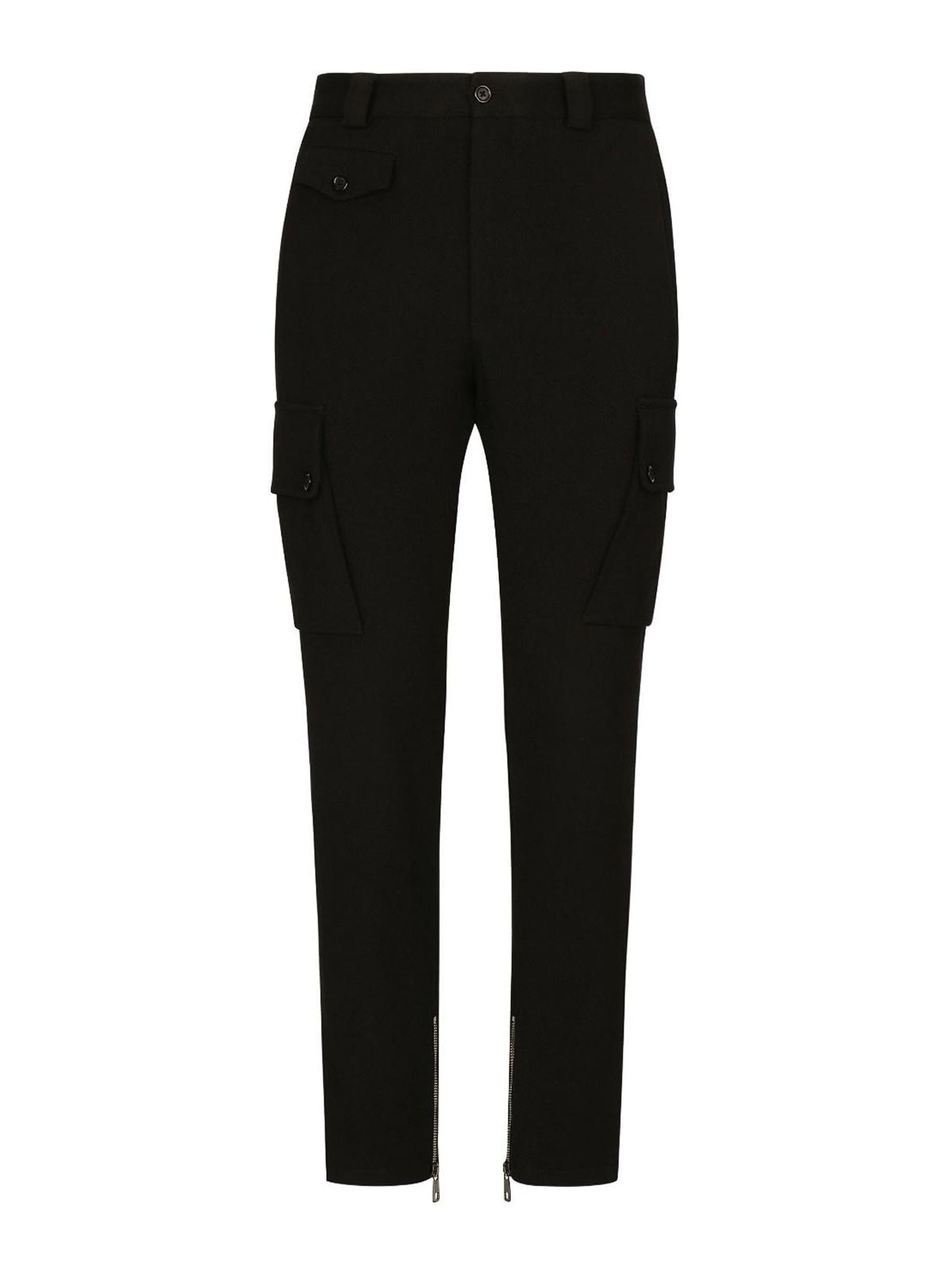 Shop Dolce & Gabbana Logo-patch Cargo Trousers In Black